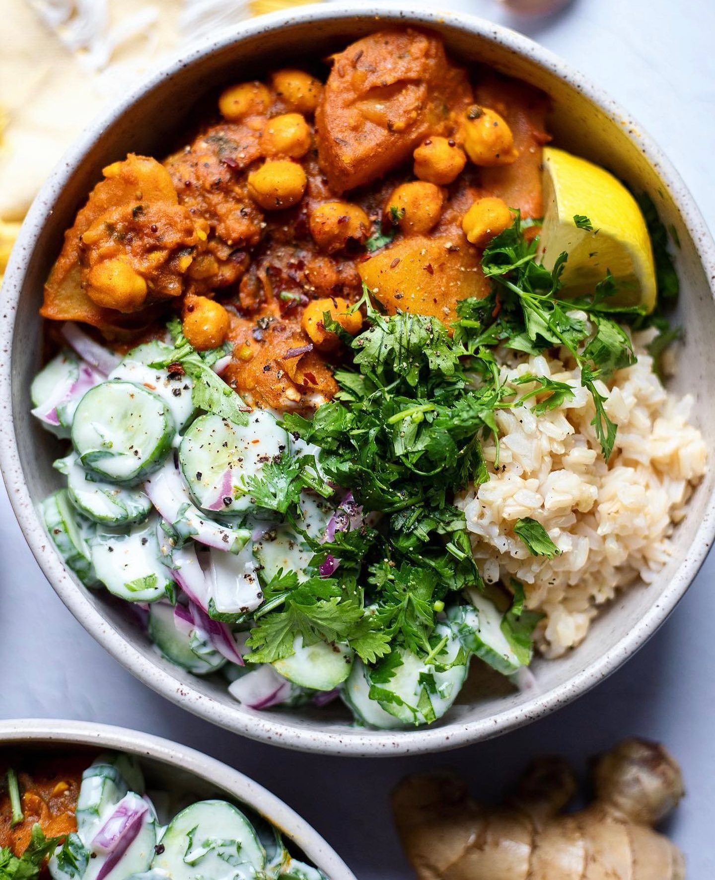 Saucy Curry Potatoes and Chickpeas
