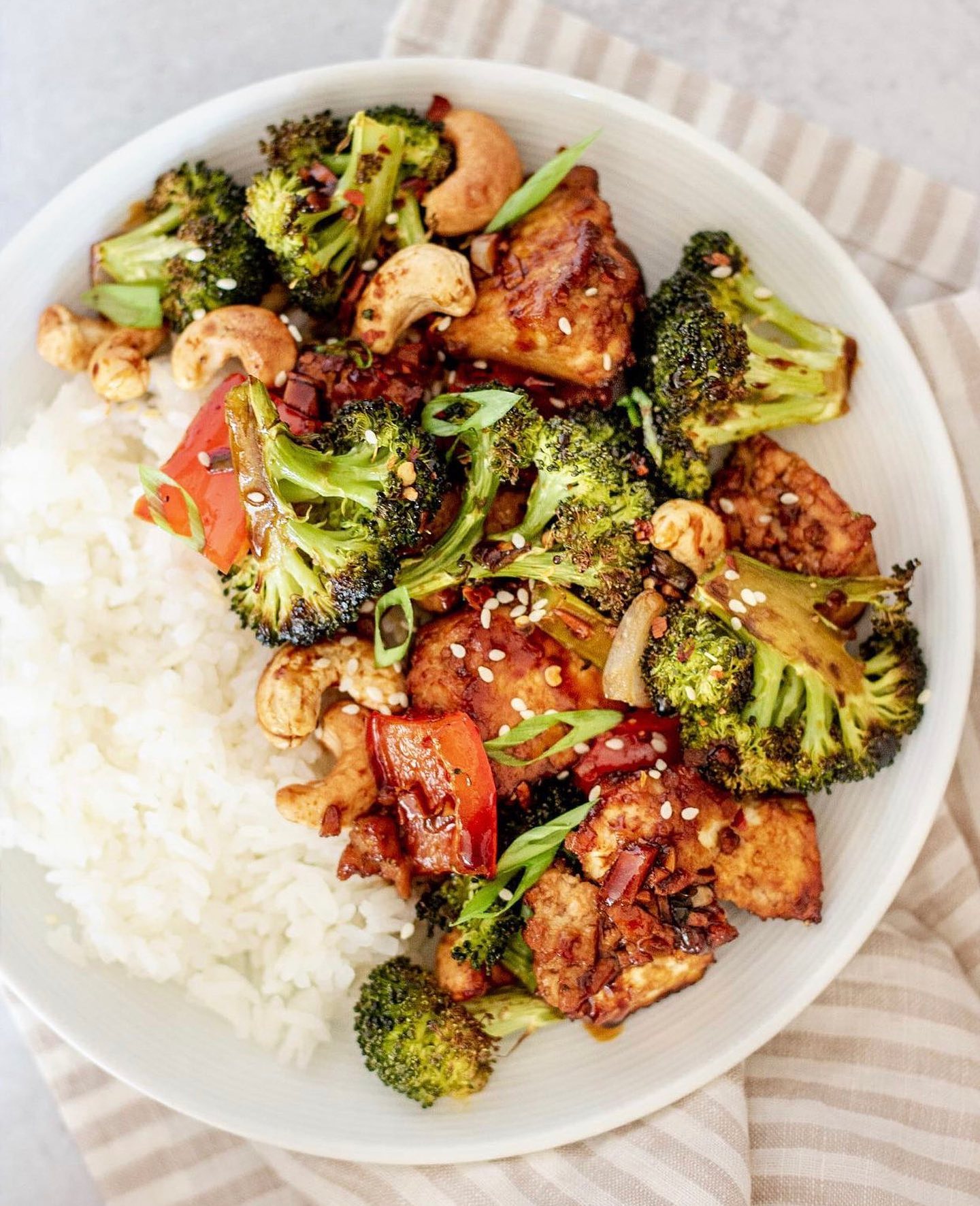 Sheet Pan Cashew Tofu with Roasted Vegetables