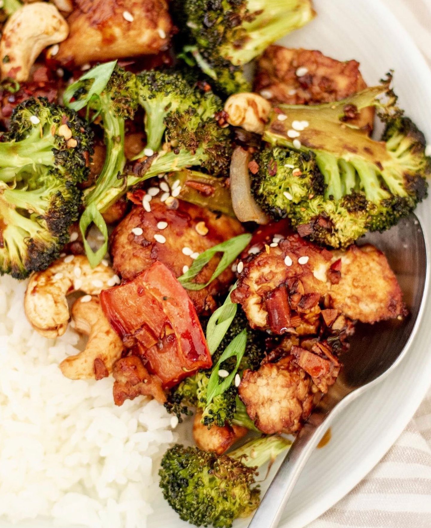 Sheet Pan Cashew Tofu with Roasted Vegetables