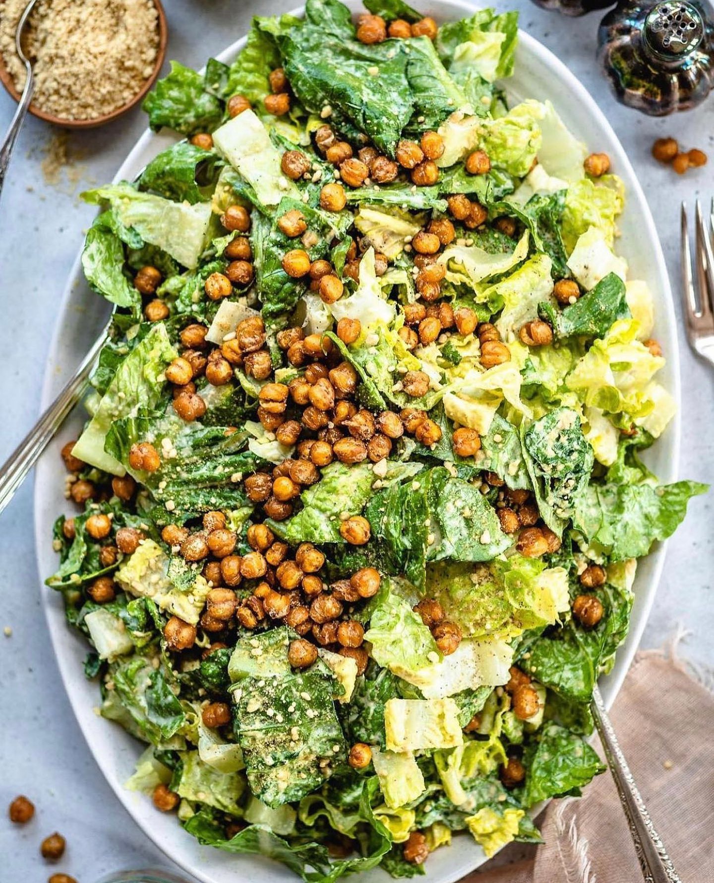 Vegan Crunchy Chickpea Caesar Salad