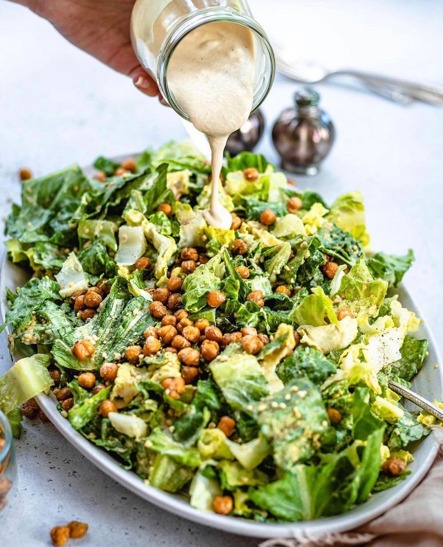 Vegan Crunchy Chickpea Caesar Salad