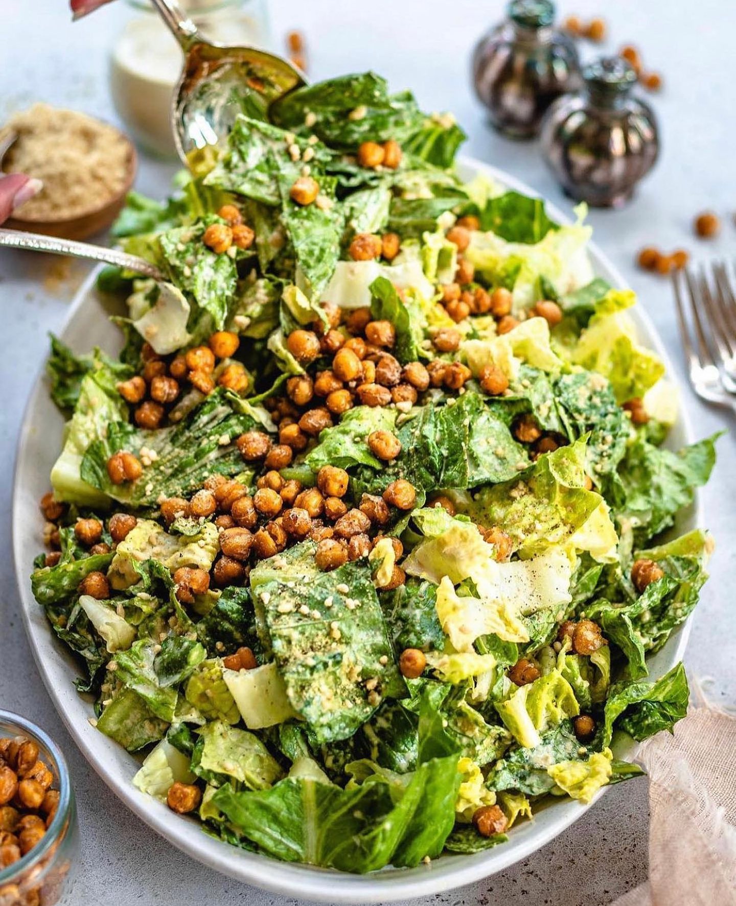 Vegan Crunchy Chickpea Caesar Salad