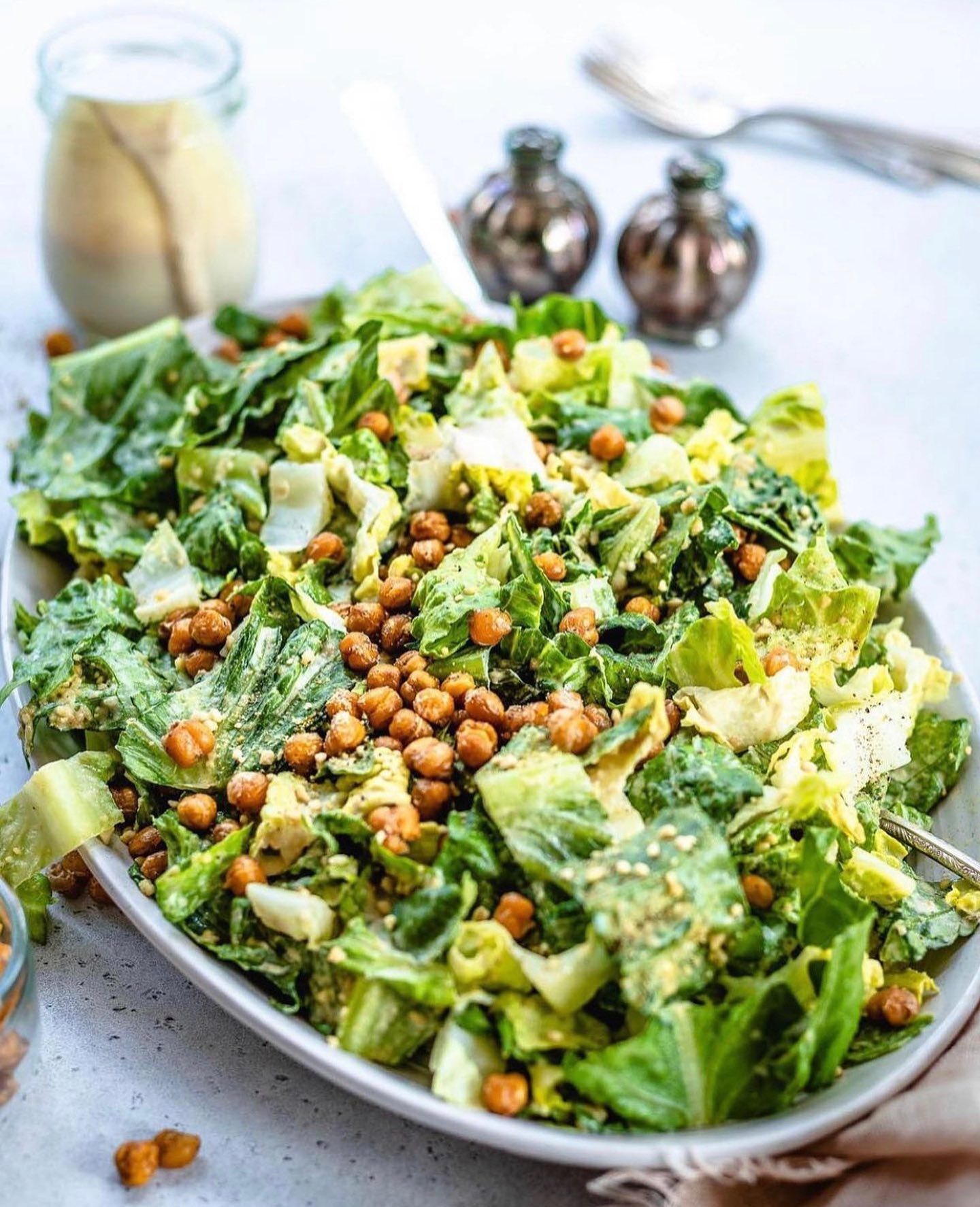 Vegan Crunchy Chickpea Caesar Salad