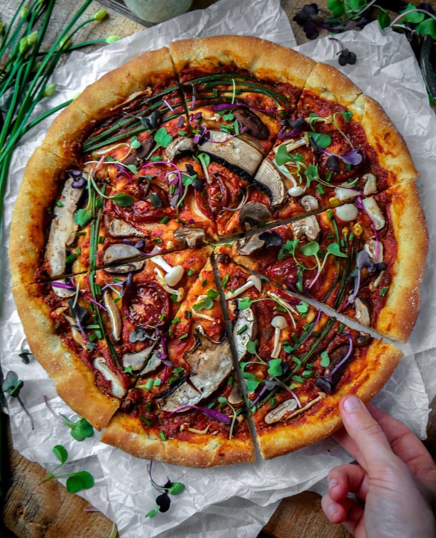 Vegan Mushroom Lovers Pizza