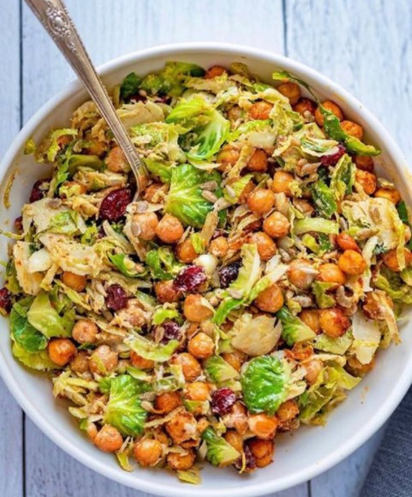 Vegan Chickpea and Brussels Sprouts Caesar Salad