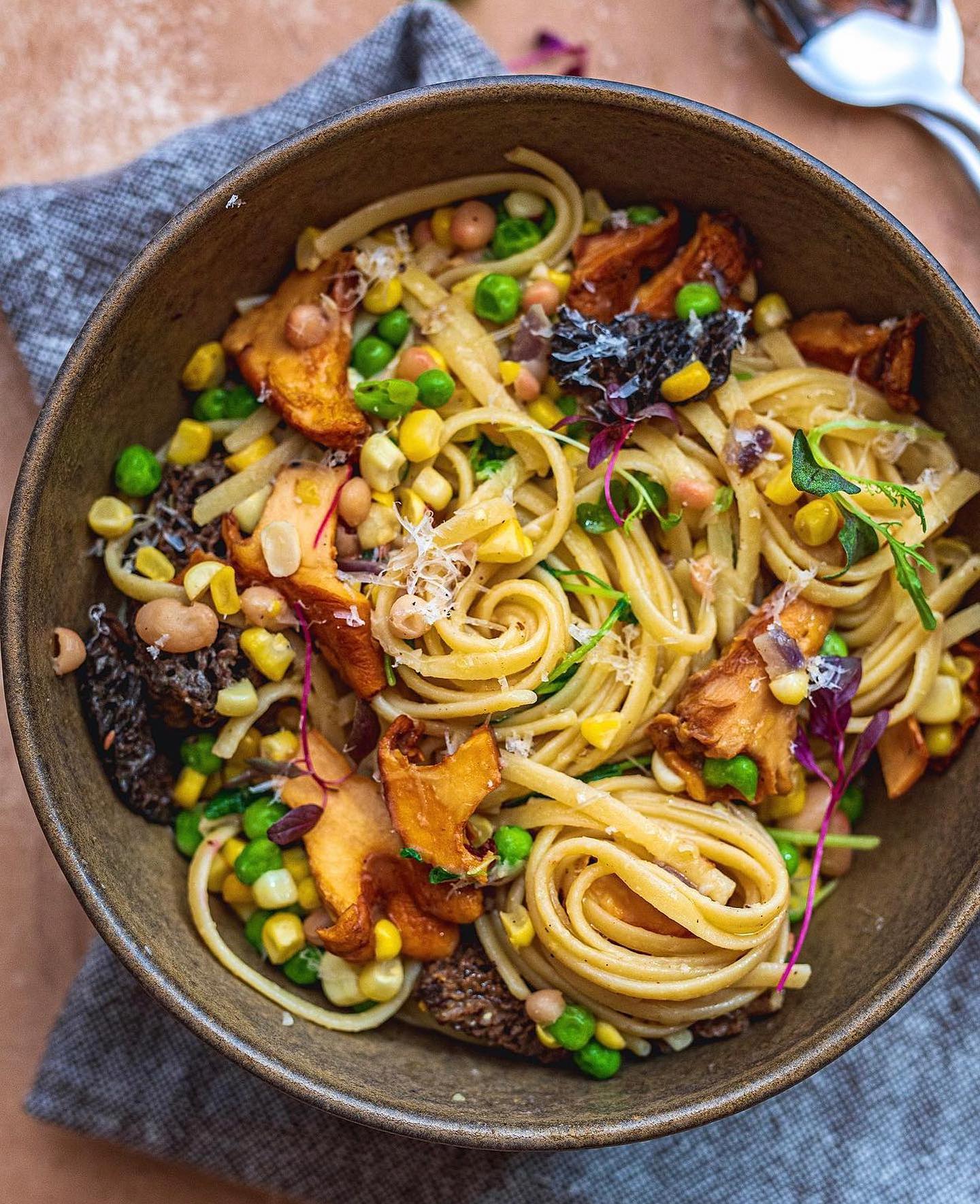 Corn and Mushroom Pasta