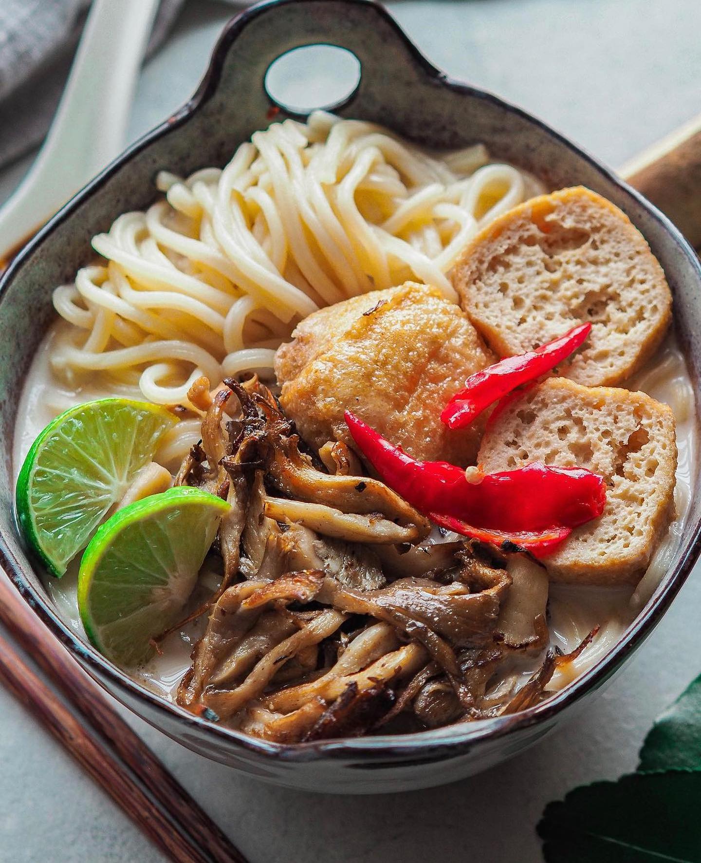 Vegan Spicy Coconut Lime Noodle Soup