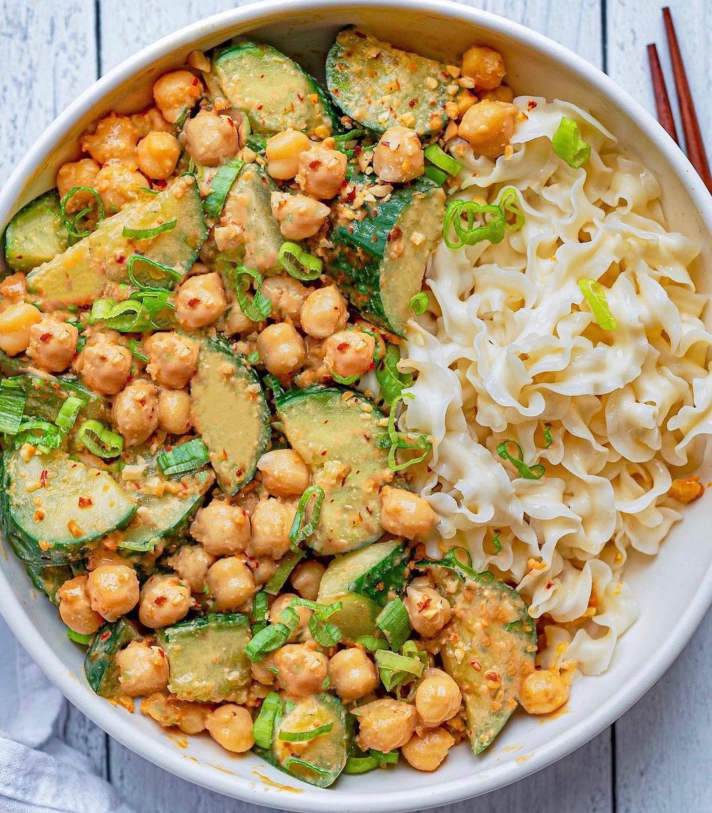Peanut Noodle Salad with Chickpeas