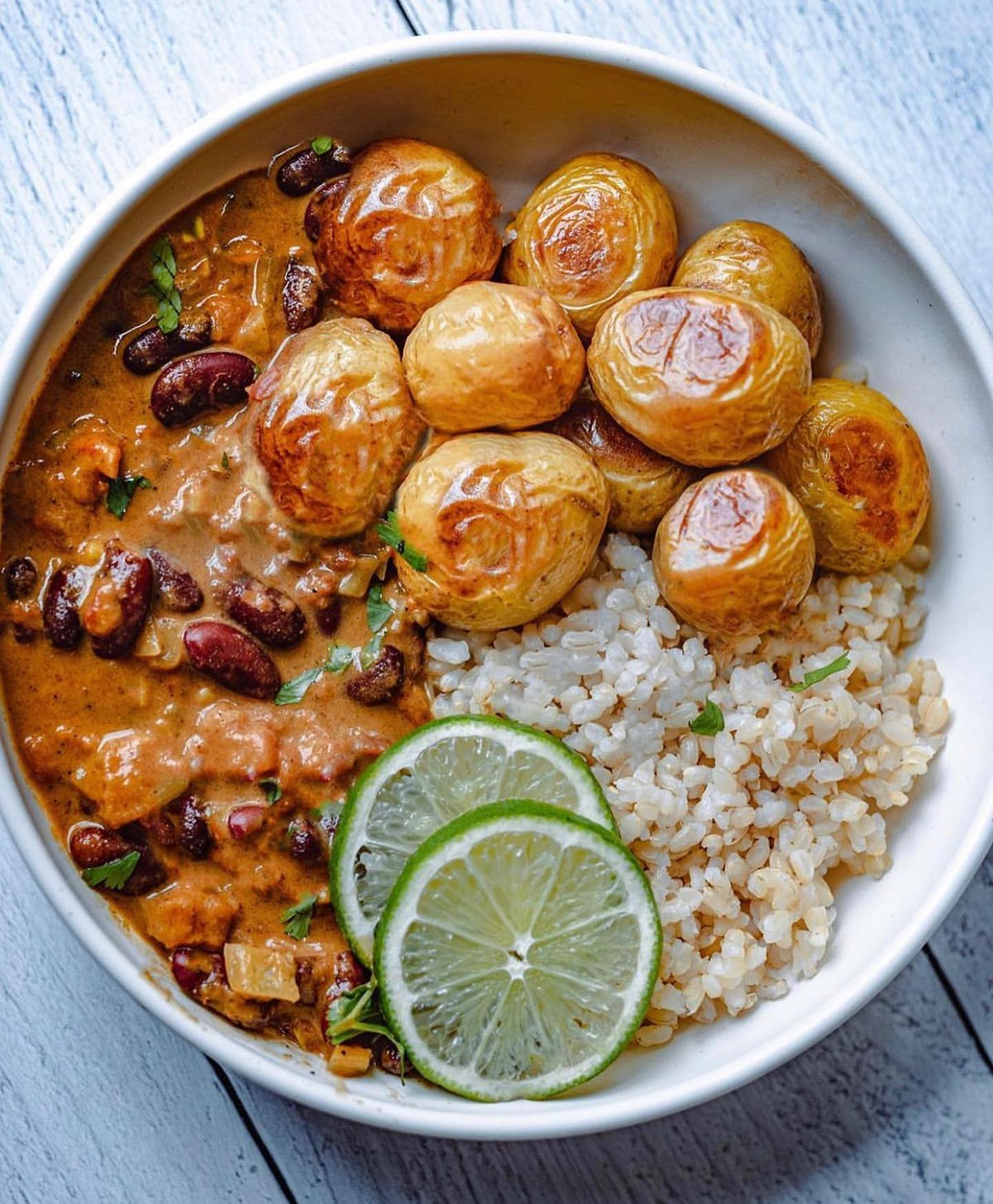 Bean Curry with Roasted Potatoes