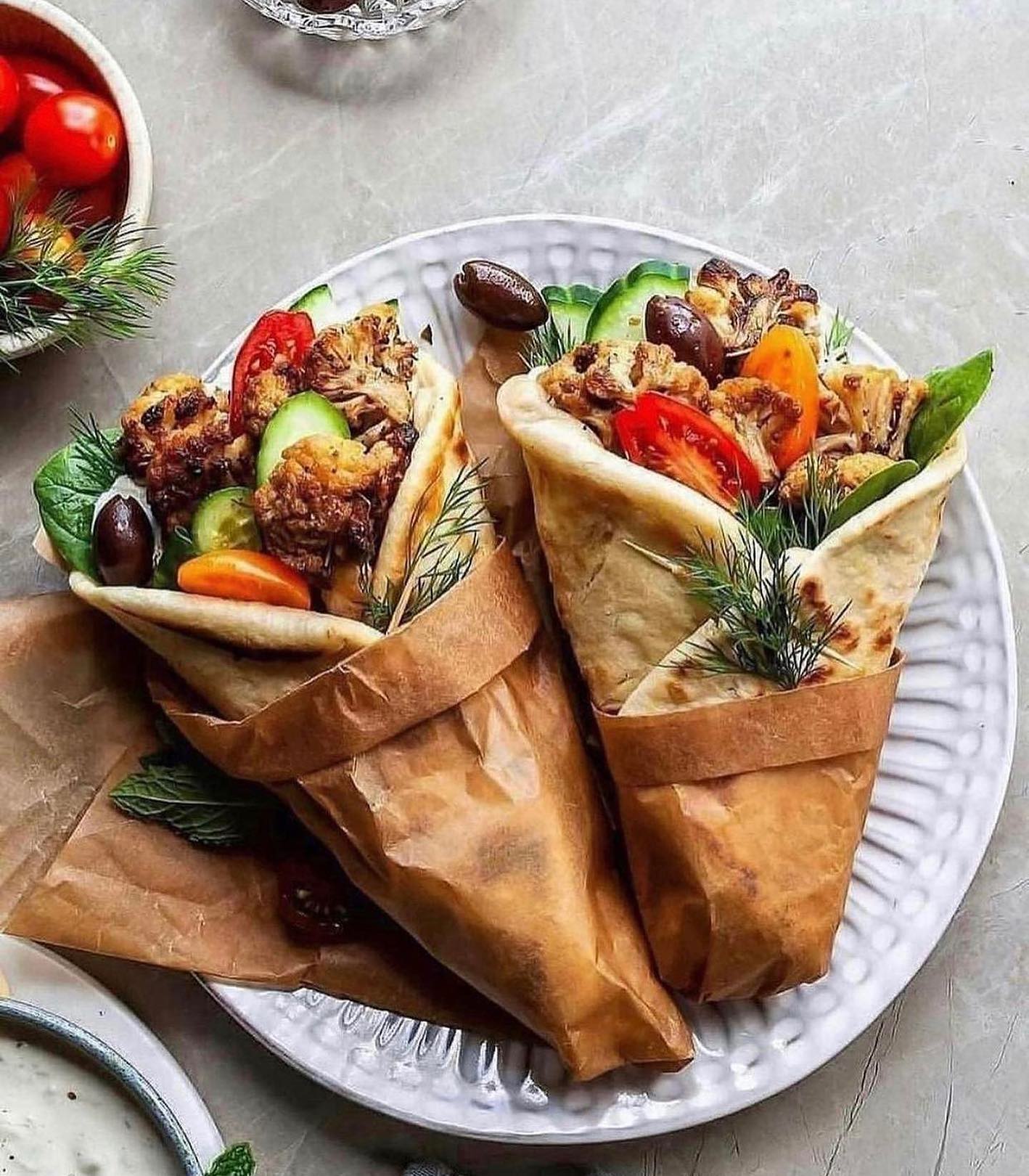 Marinated Cauliflower Gyros