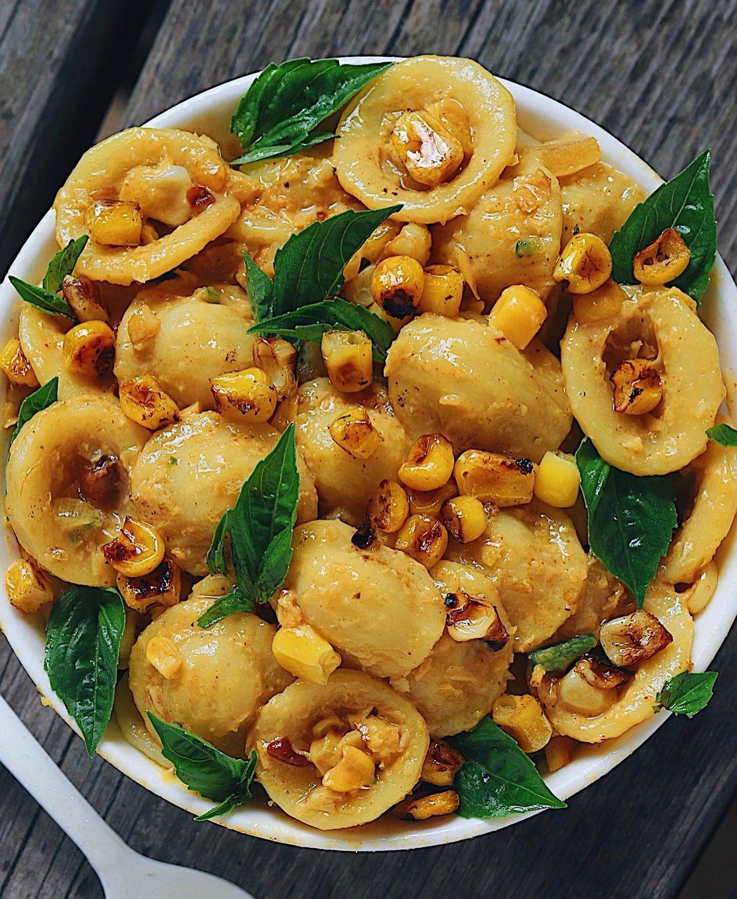 Pan Seared Creamy Corn Pasta