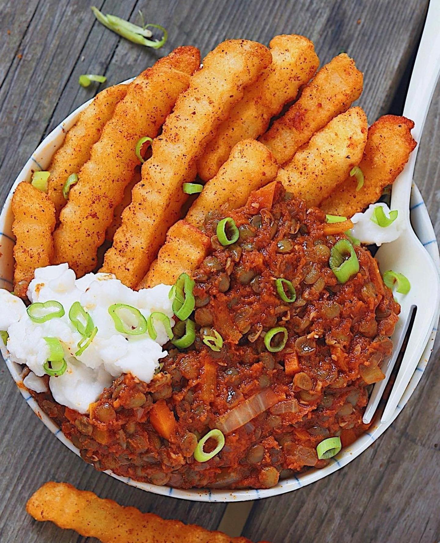 Vegan Lentil Sloppy Fries
