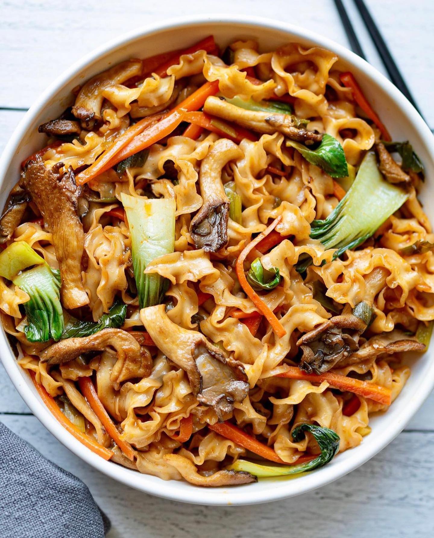 Oyster Mushroom Noodle Stir-Fry