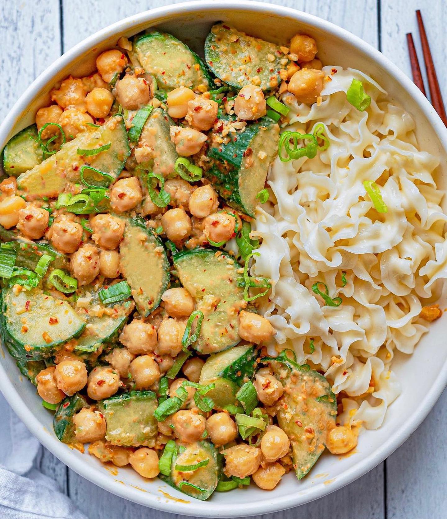 Peanut Noodle Salad with Chickpeas