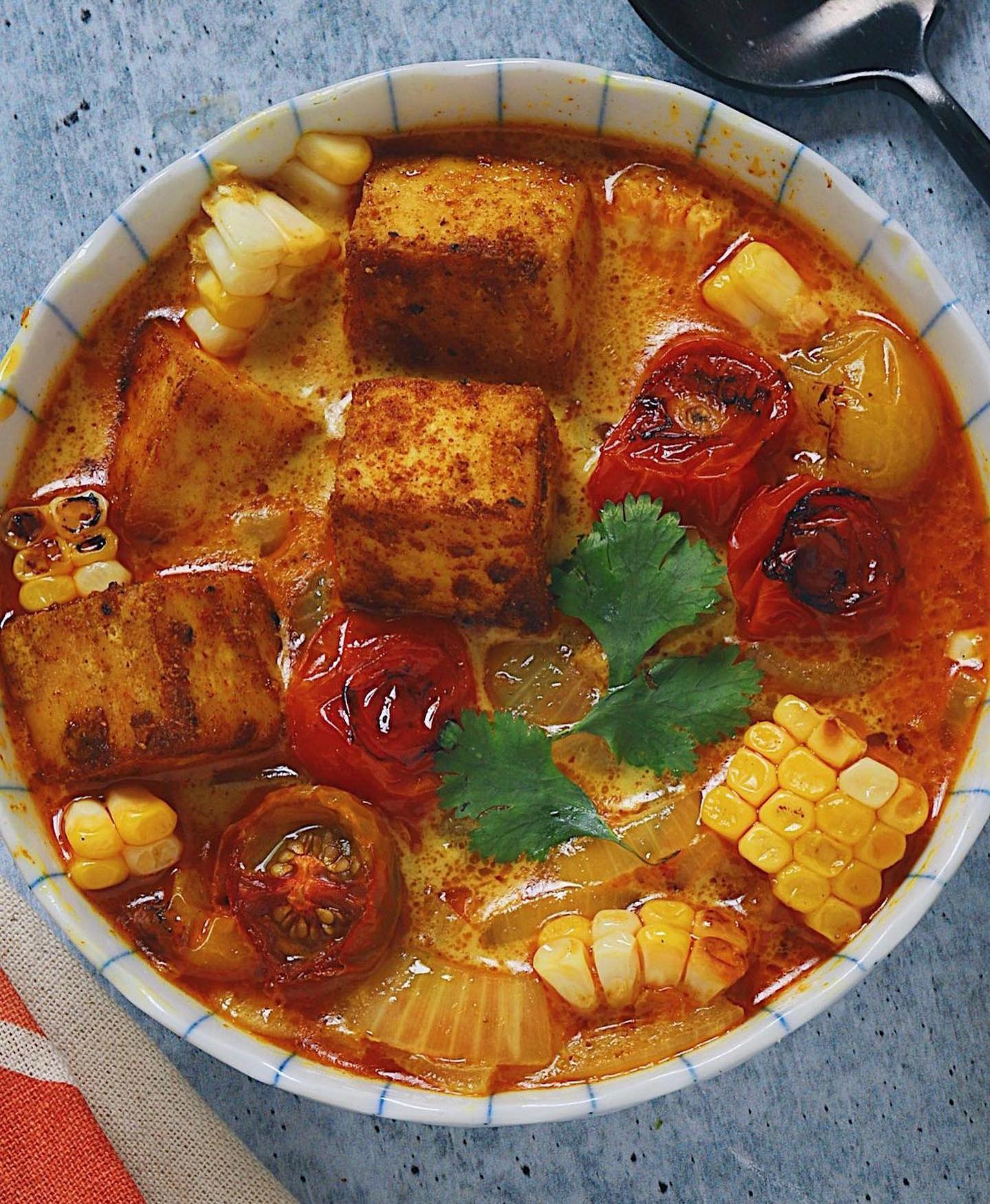 Tofu Curry with Roasted Summer Vegetables