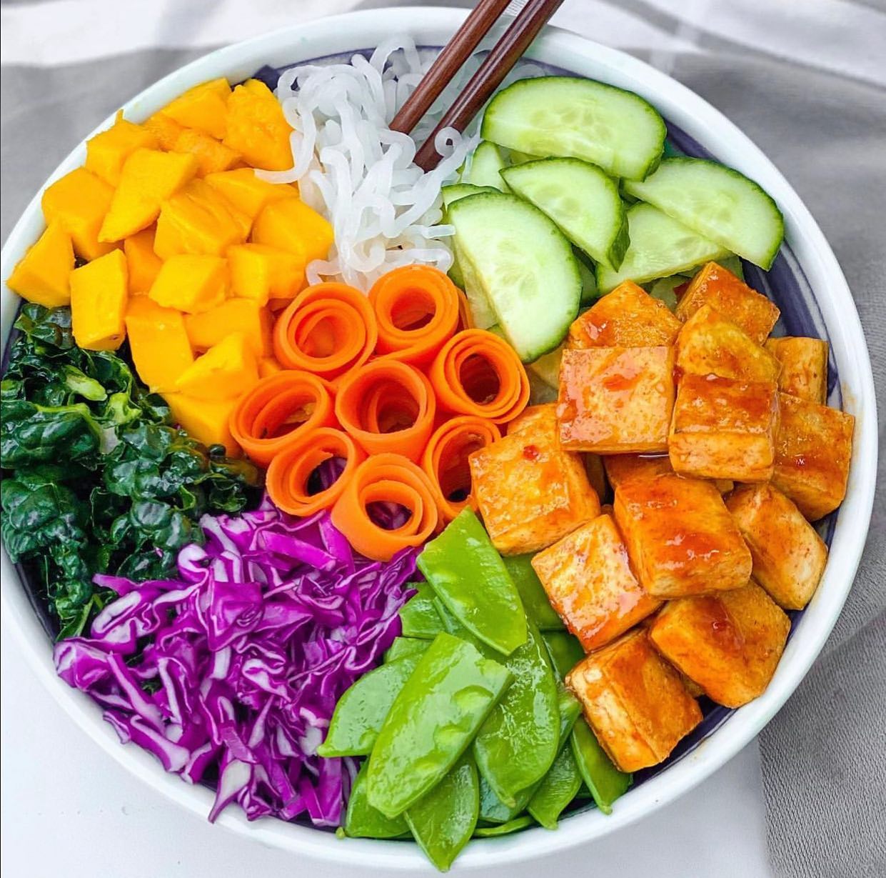 Sweet Chili Crispy Tofu Noodle Bowl