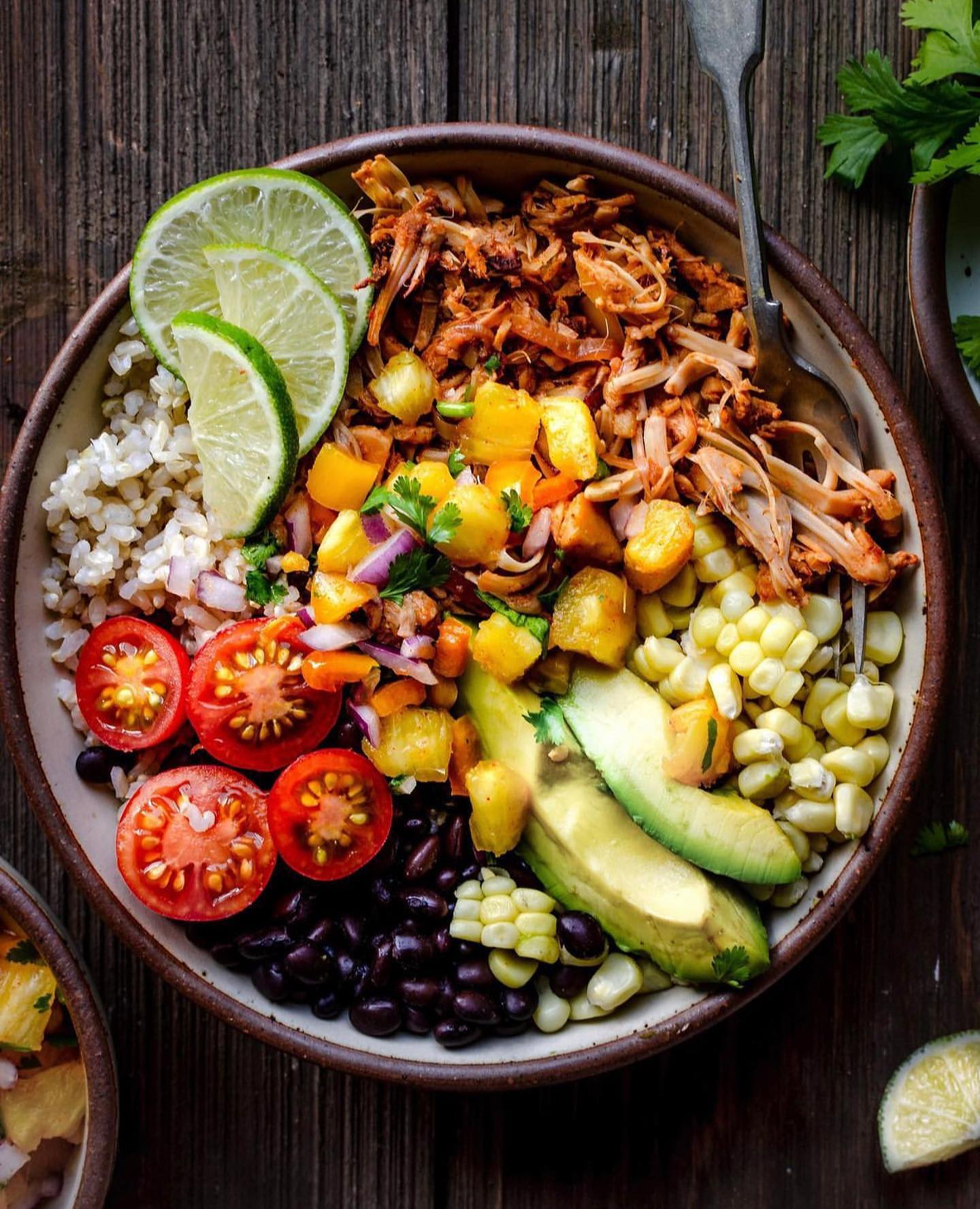 Jackfruit Burrito Bowls with Pineapple Salsa