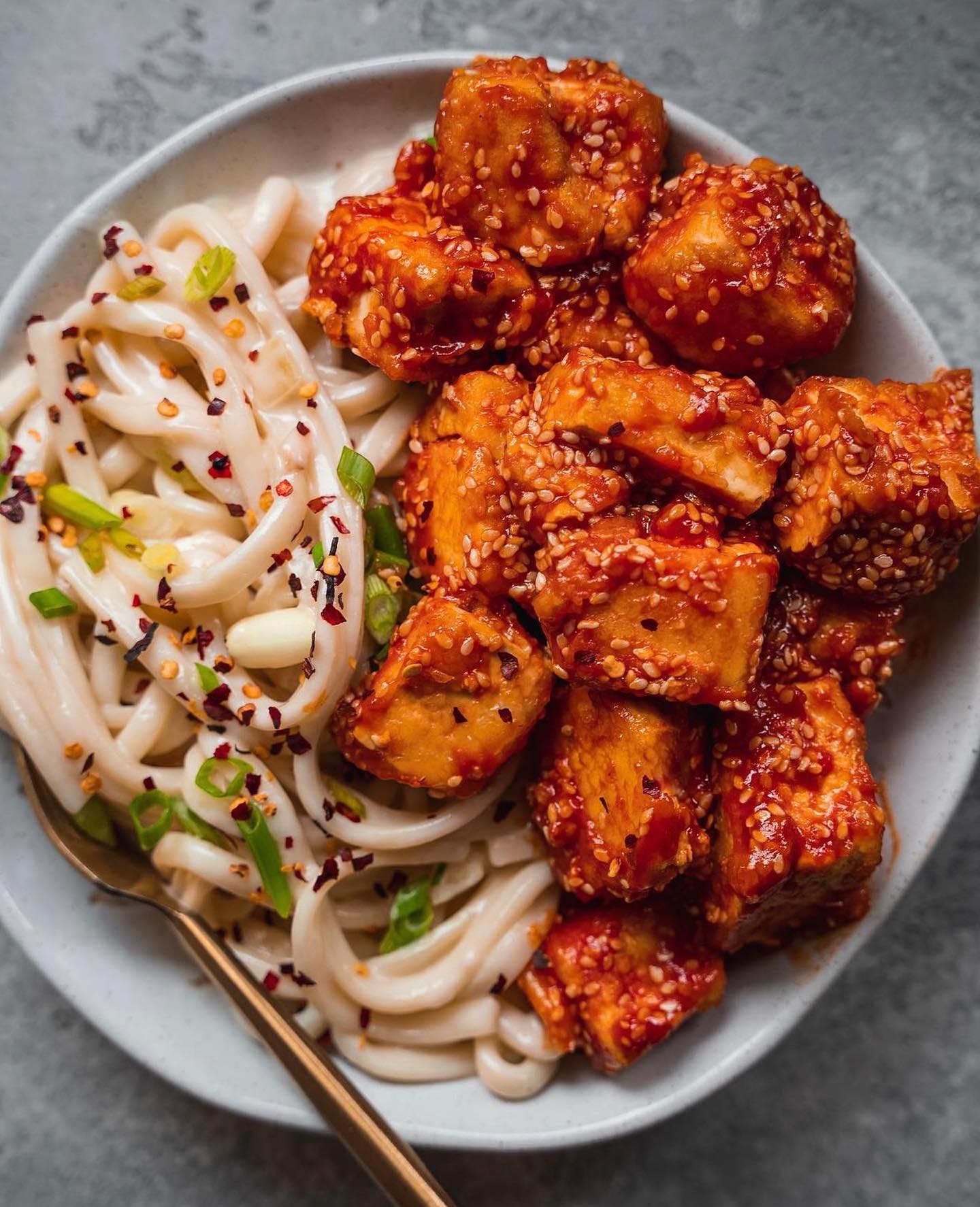Crispy Tofu and Coconut Noodles