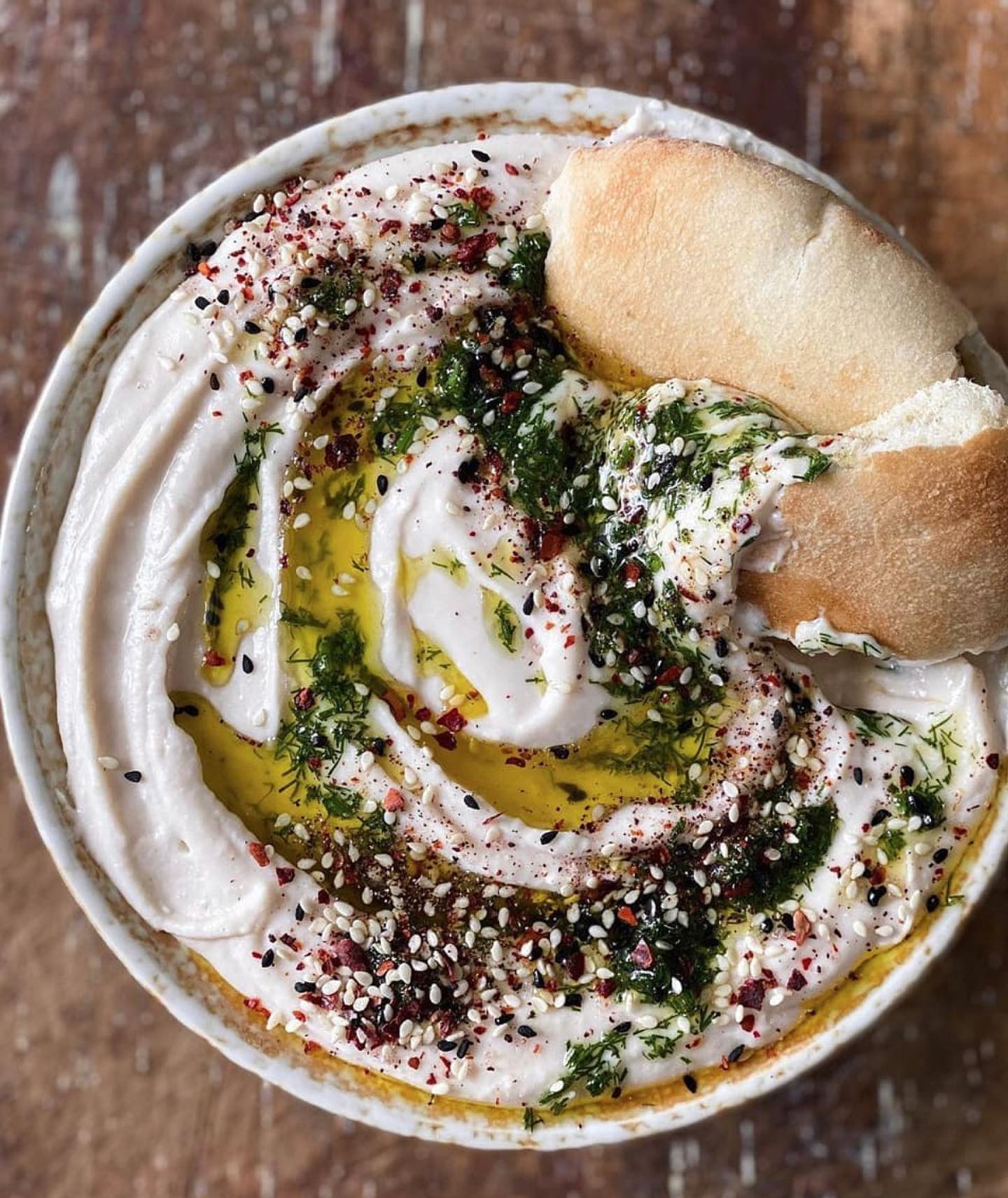 White Bean Dip with Dill Oil