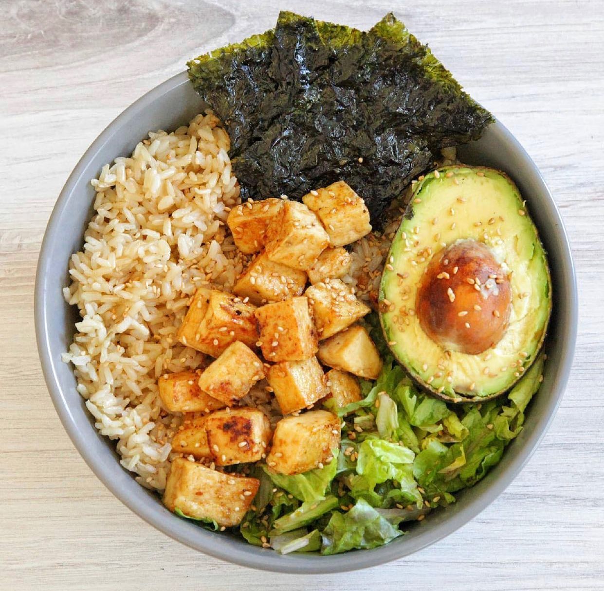 Vegan Brown Rice Bowl with Tofu