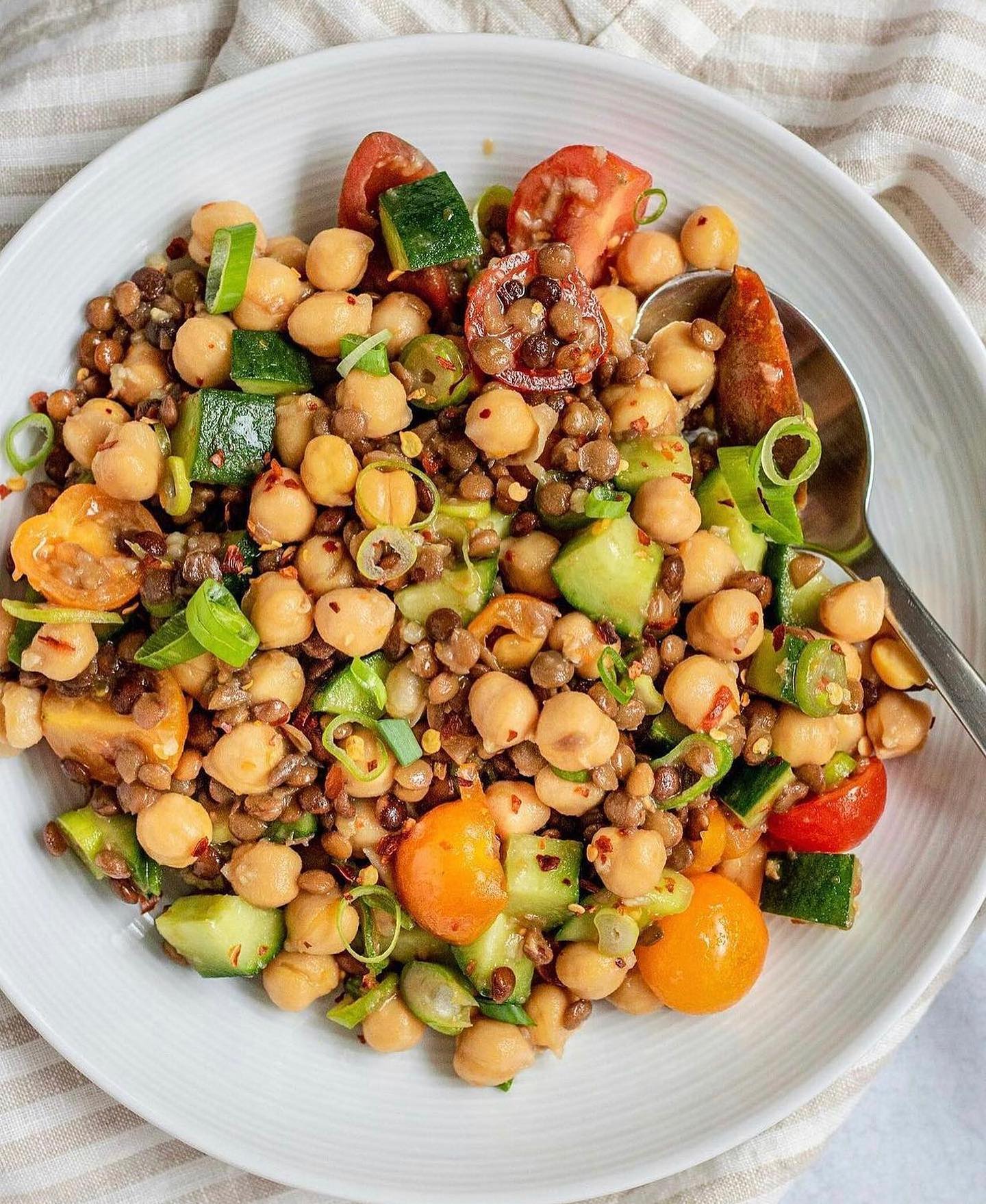 Marinated Chickpea Lentil Salad