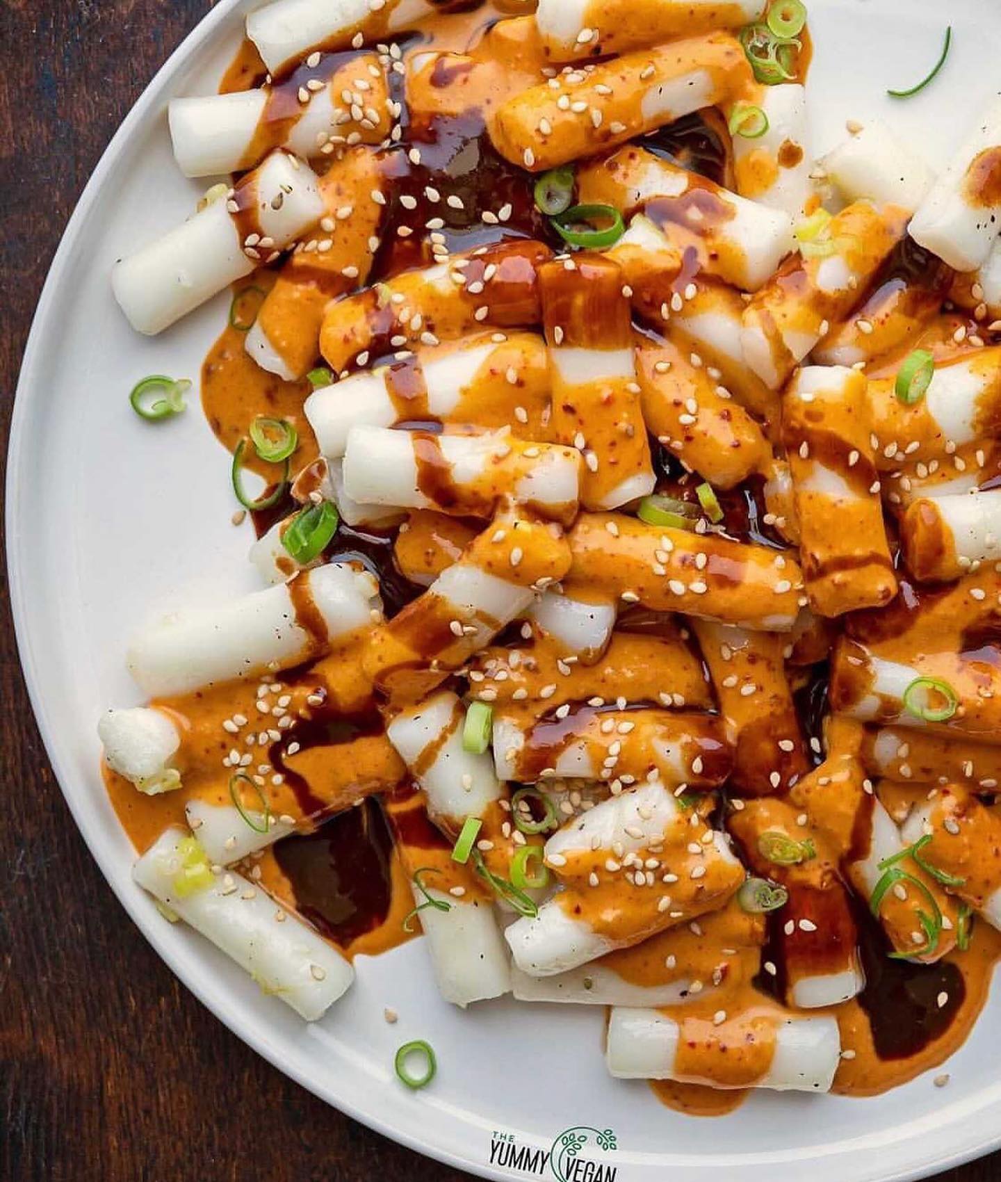 Rice Cakes with Spicy Peanut Sauce and Hoisin