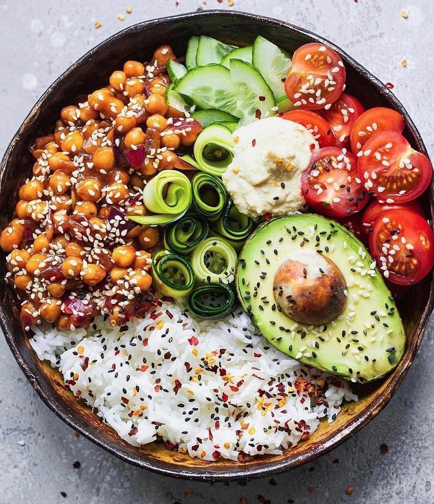 Nourish Bowl with Sweet and Sour Chickpeas