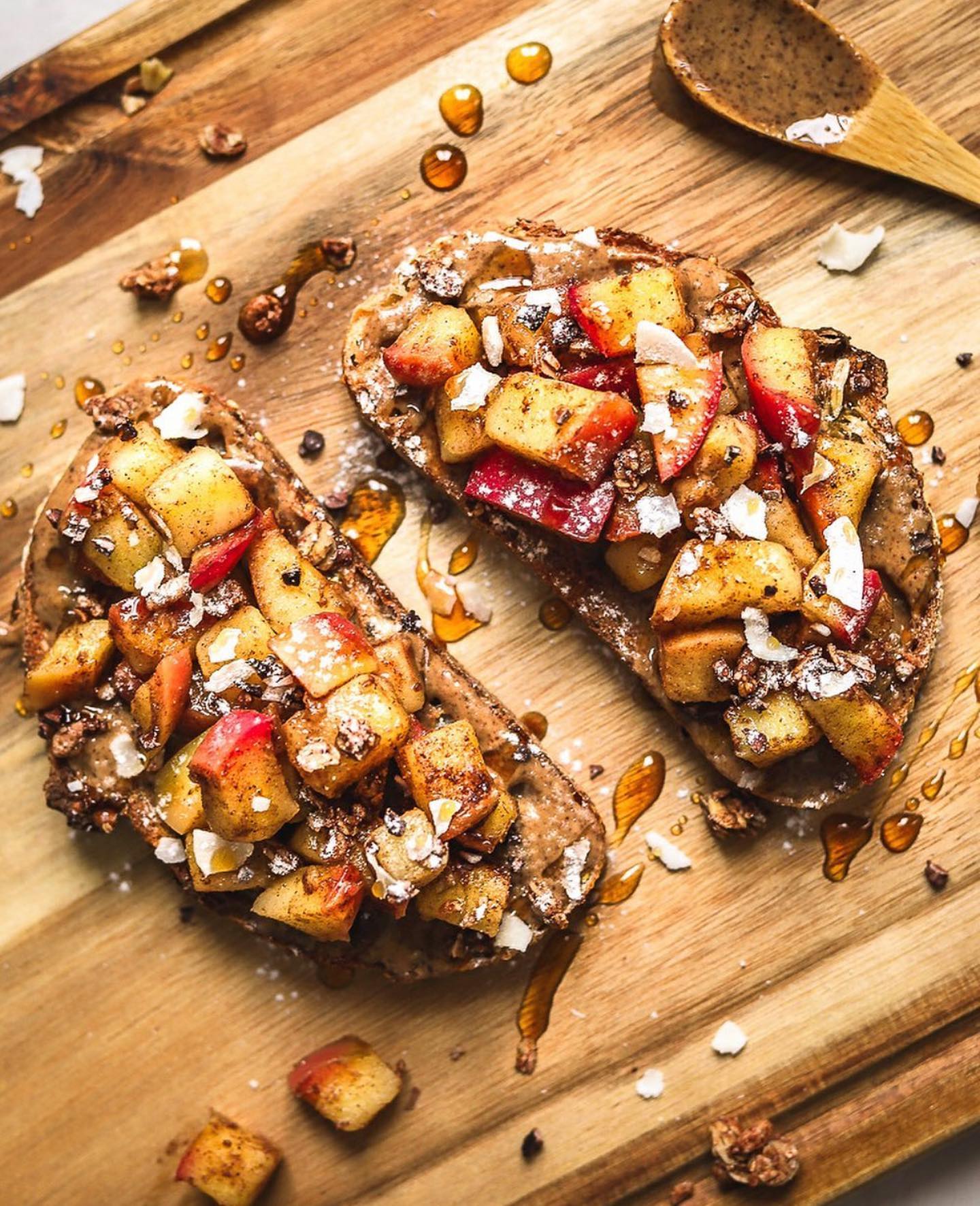 Fried Apple Almond Butter Toast