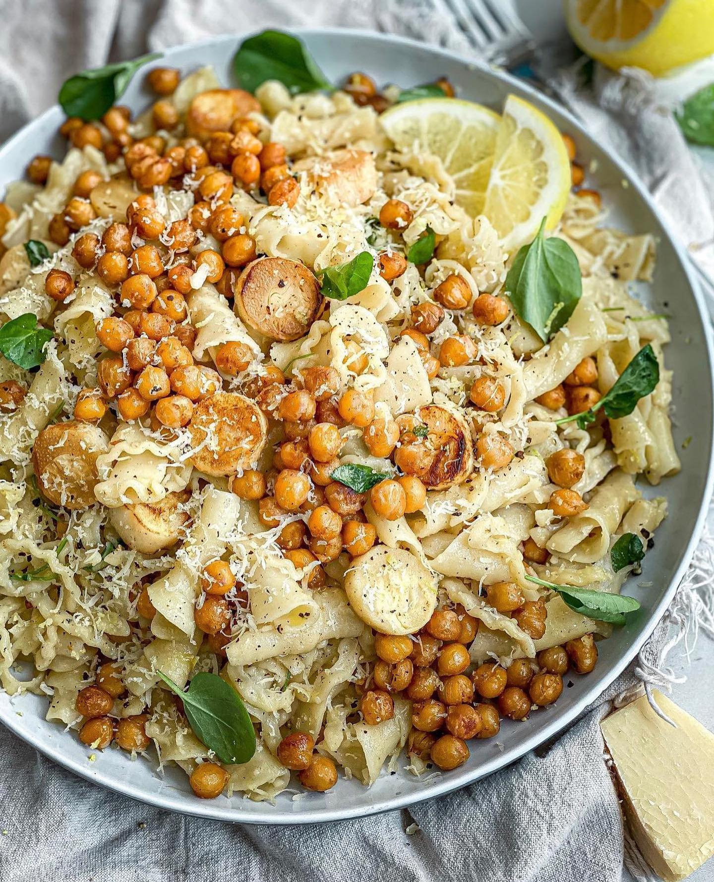 Vegan Cacio E Pepe Pasta with Chickpeas and Hearts of Palm