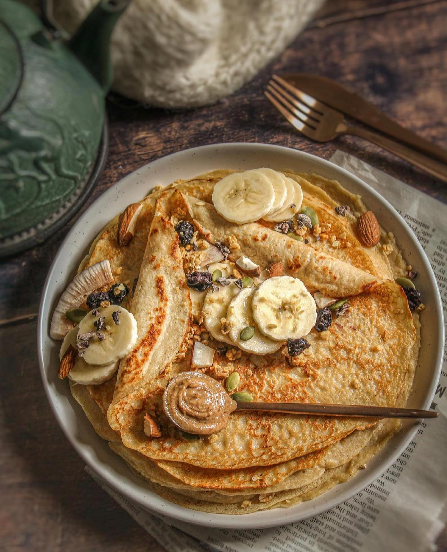 Vegan Oat Flour Blender Crepes