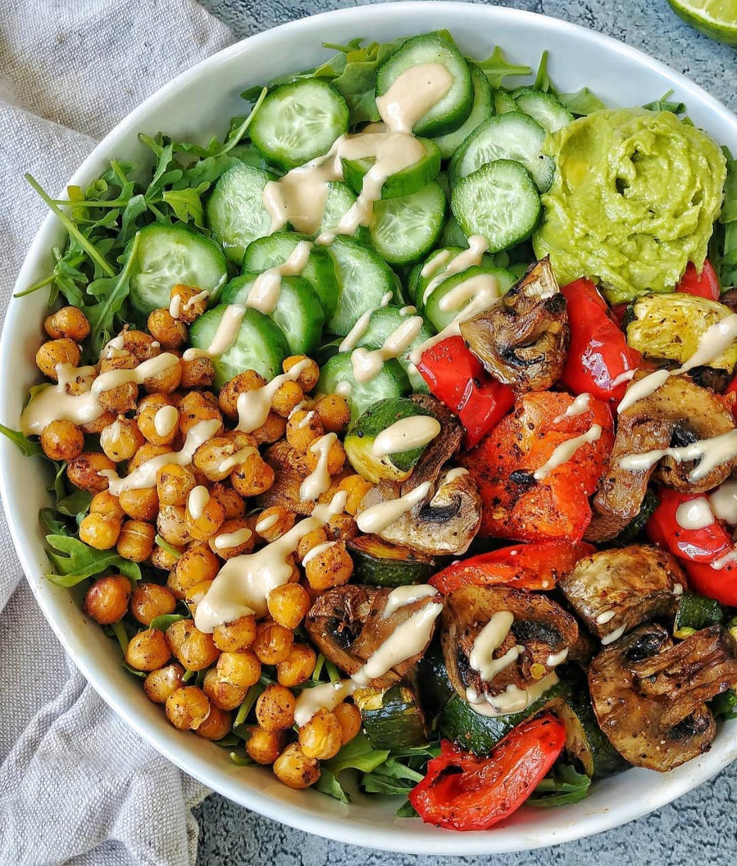 Spiced Roasted Veggie and Chickpea Bowl