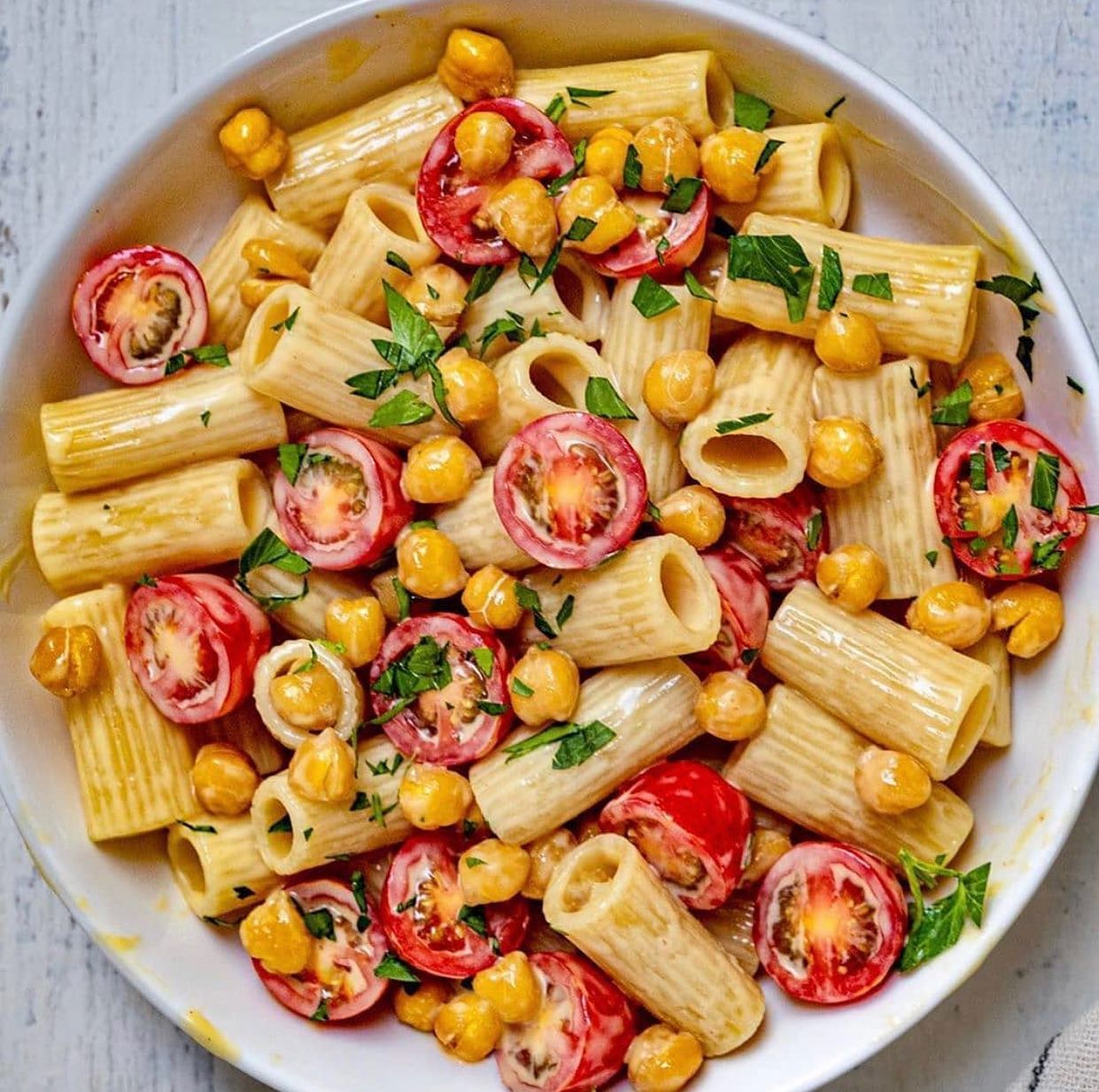 Oil-Free Chickpea and Pasta Salad