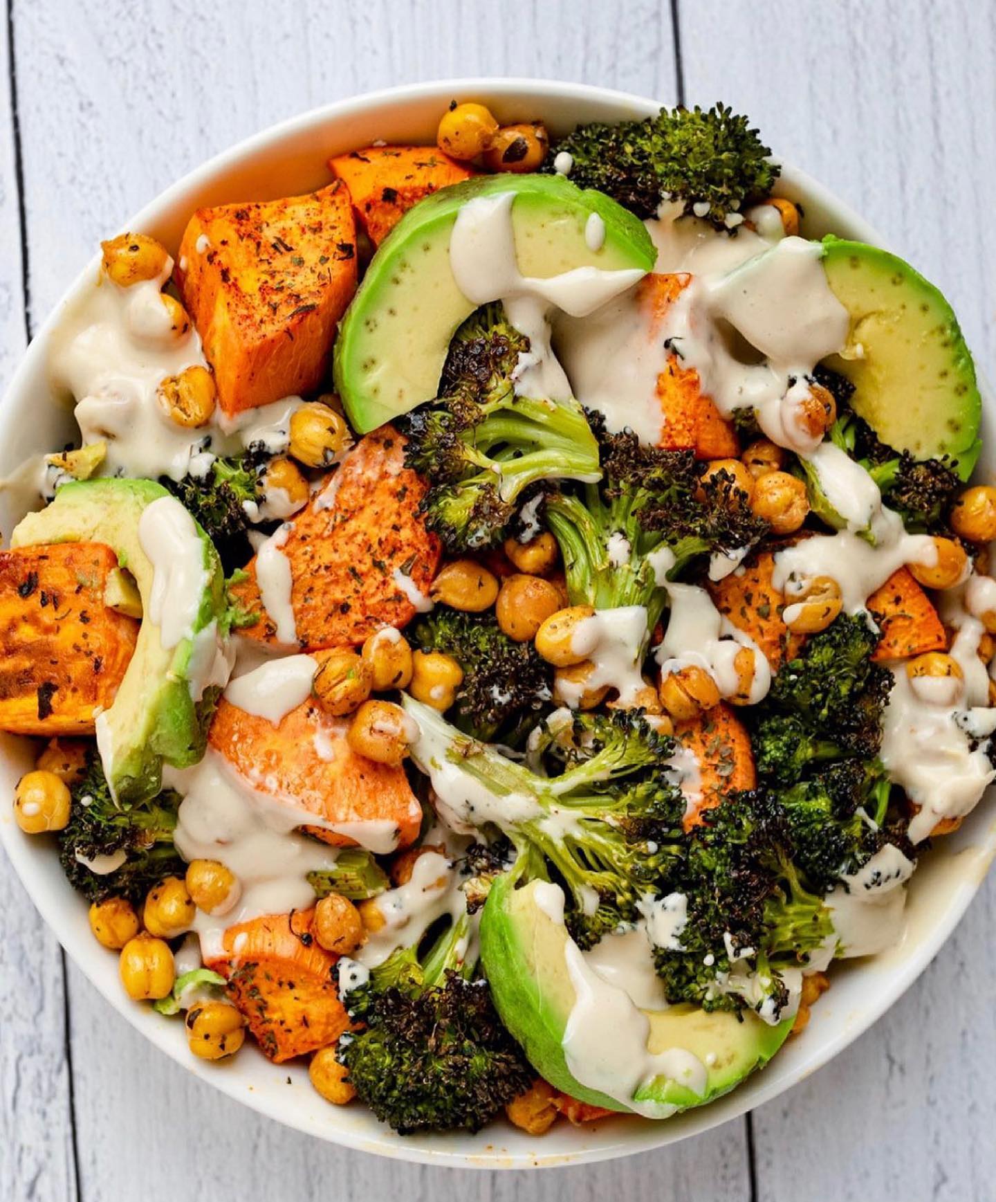 Roasted Chickpeas and Vegetables with Lemon Tahini