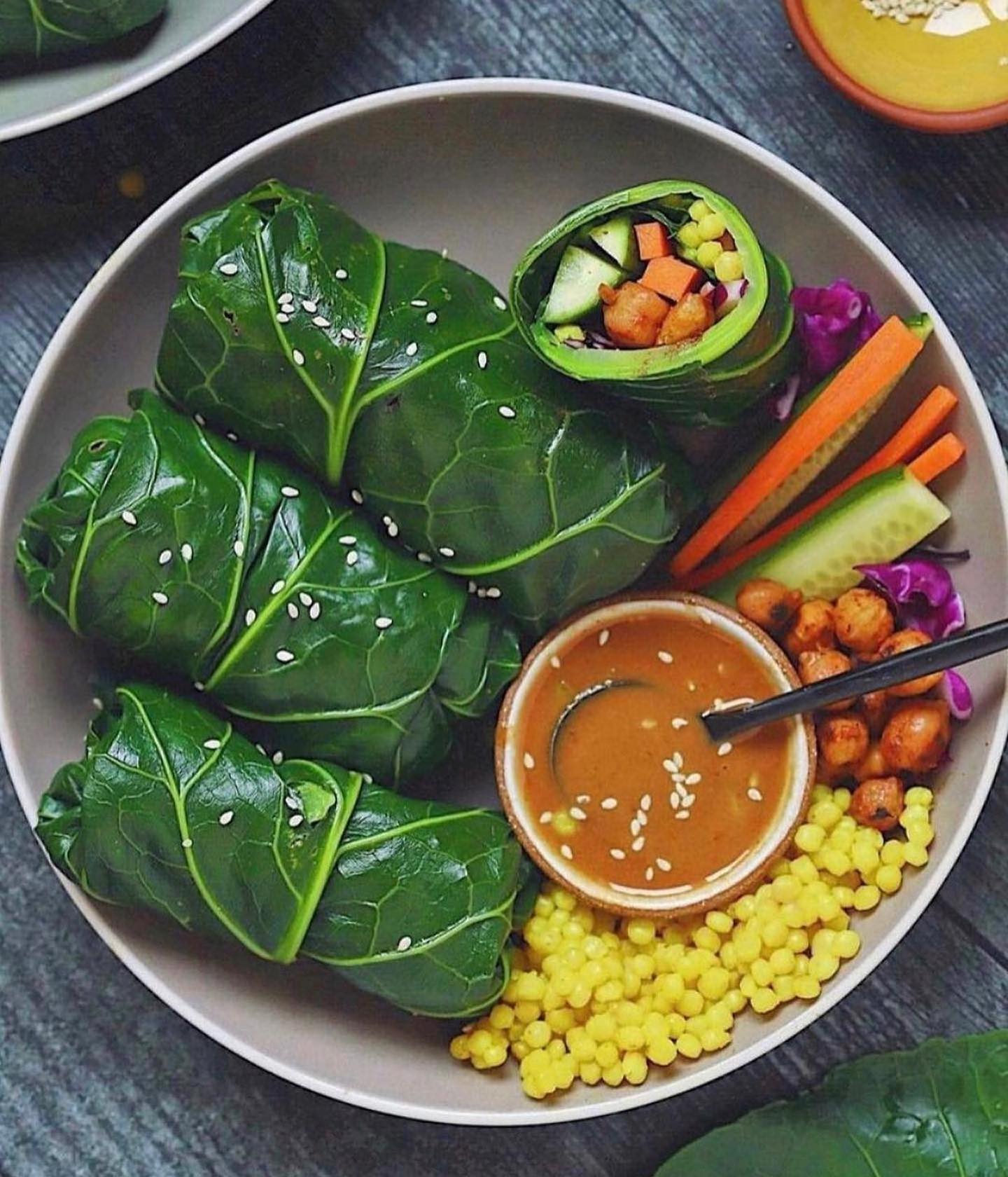 Chickpea and Veggie Collard Wraps