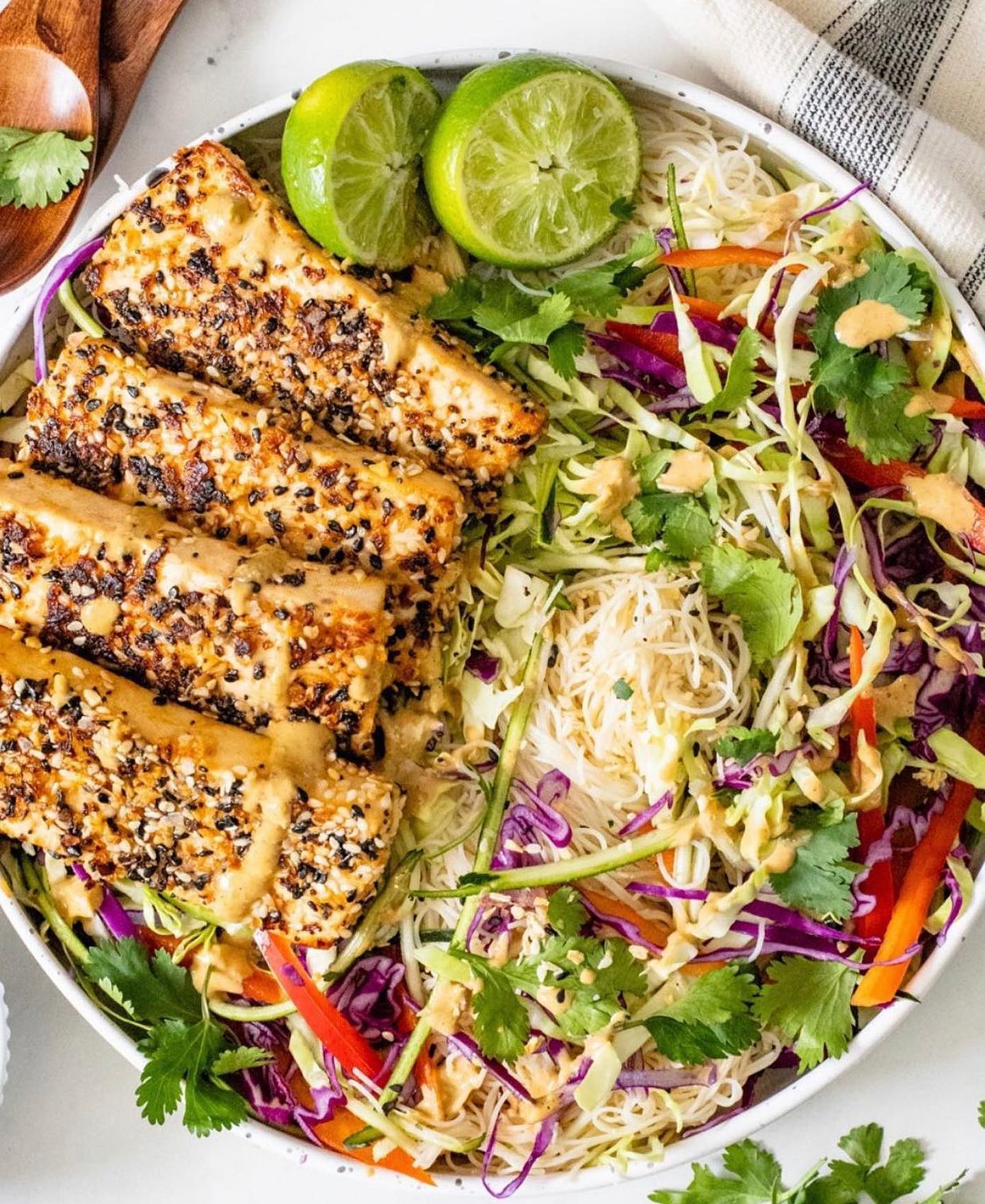 Peanut and Sesame Tofu Bowl