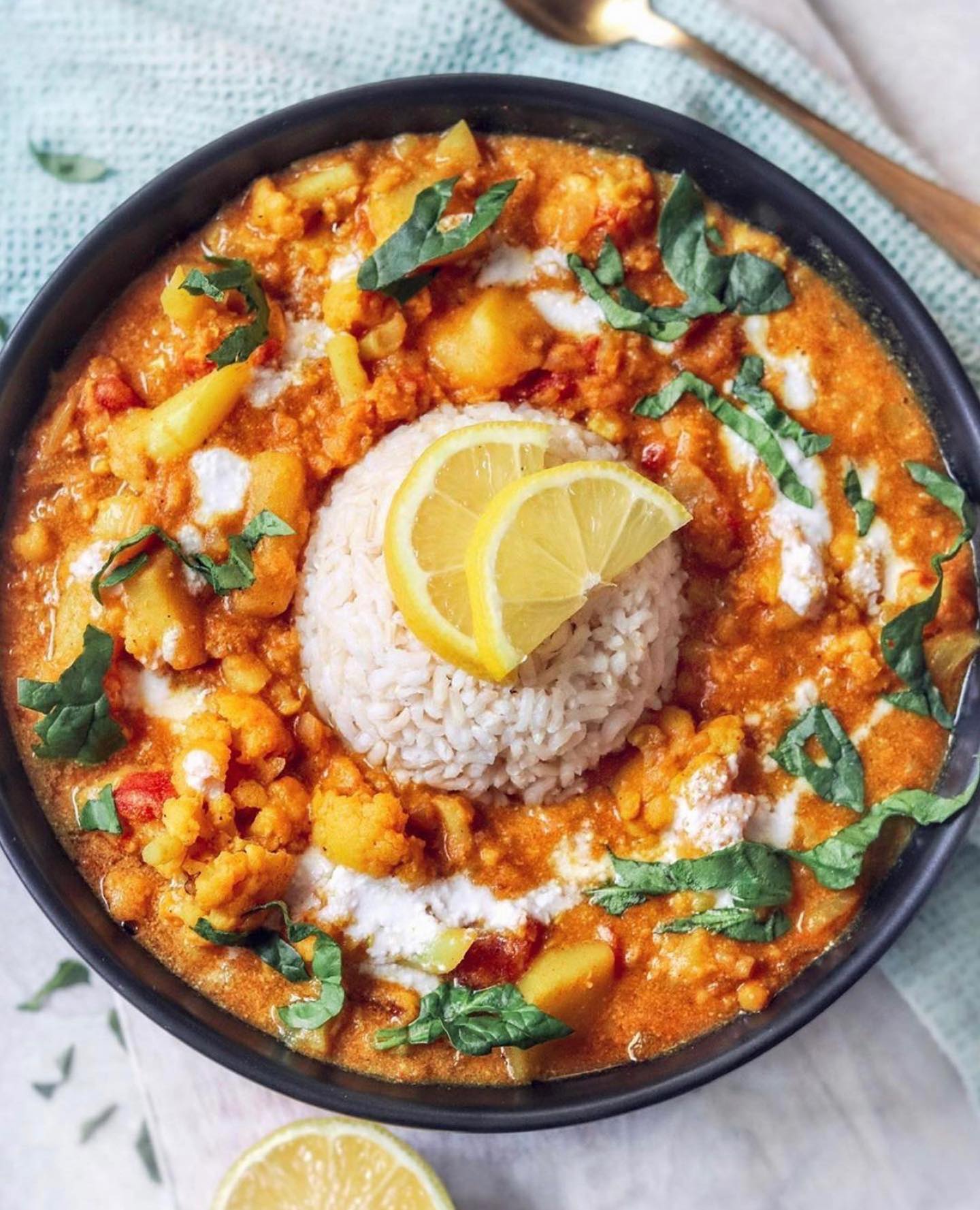 Cauliflower Potato Lentil Curry