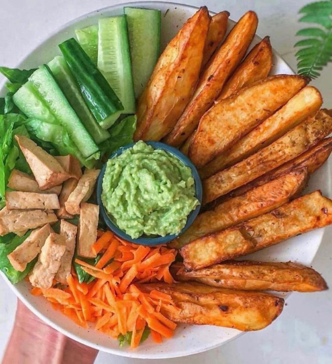 Cajun Spiced Potato Wedges with Avocado Lime Dip