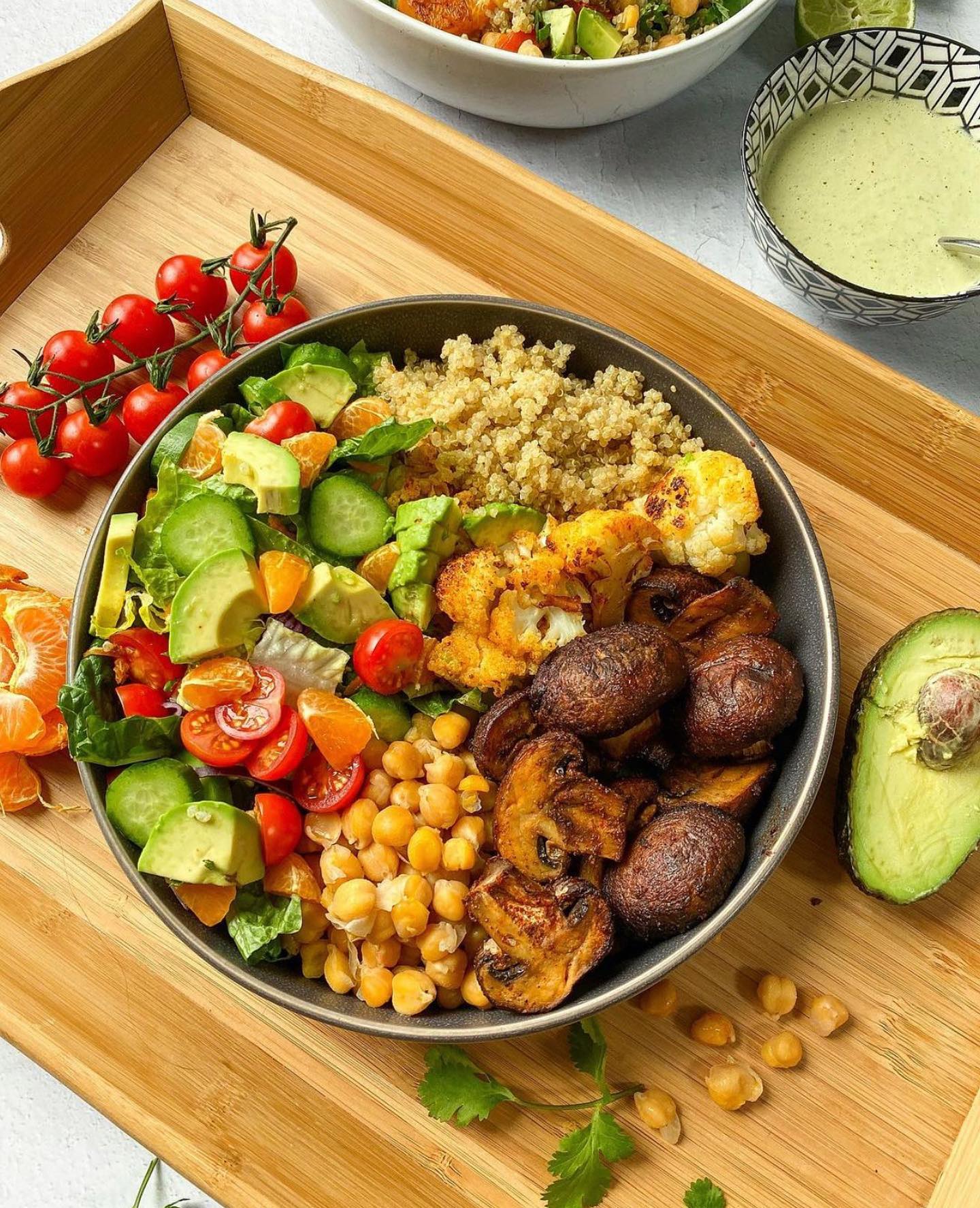 Smoky Mushroom Cauliflower Quinoa Bowl