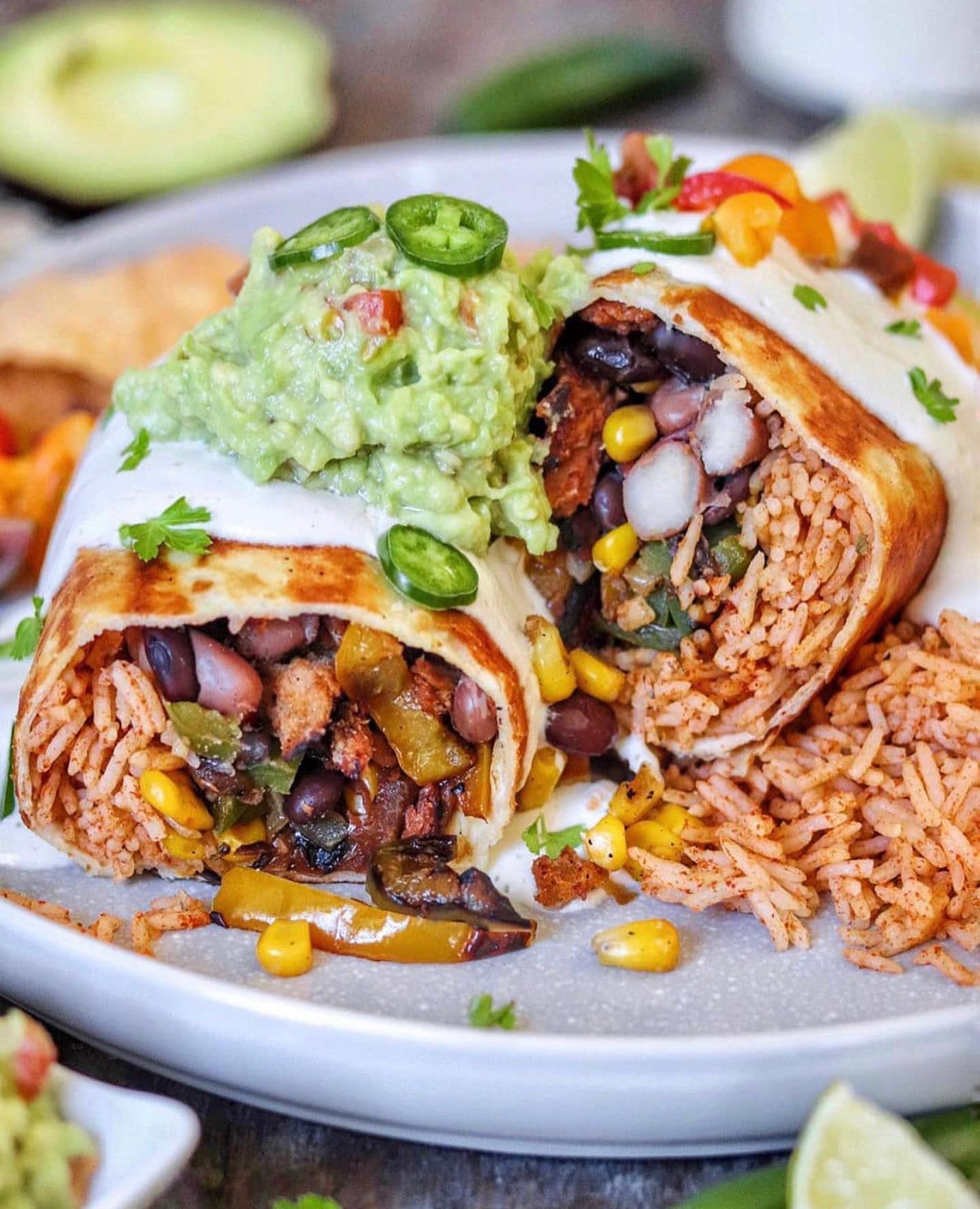 Vegan Chimichanga with Seitan and Vegetables
