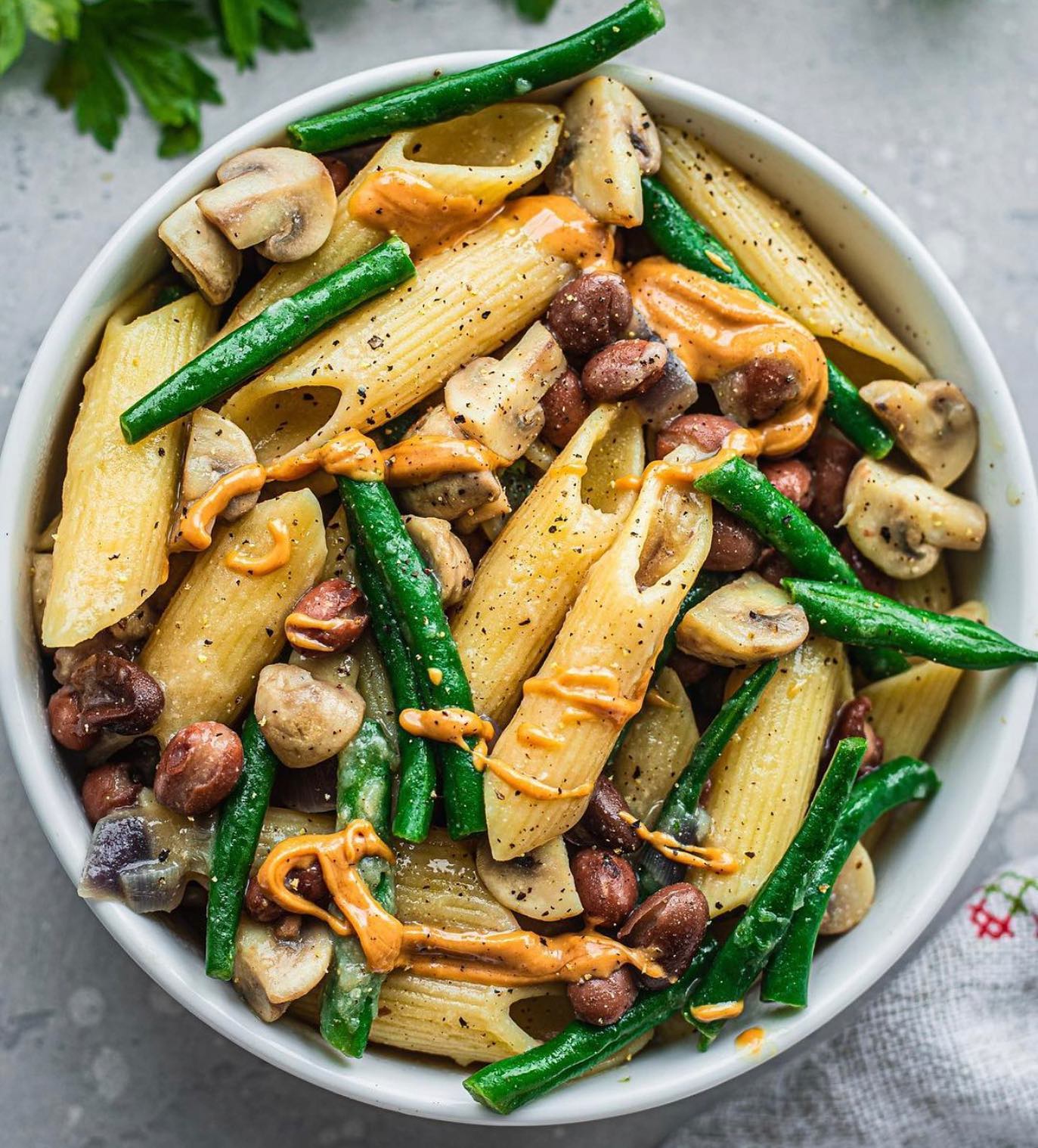 Creamy Pasta with Adzuki Beans