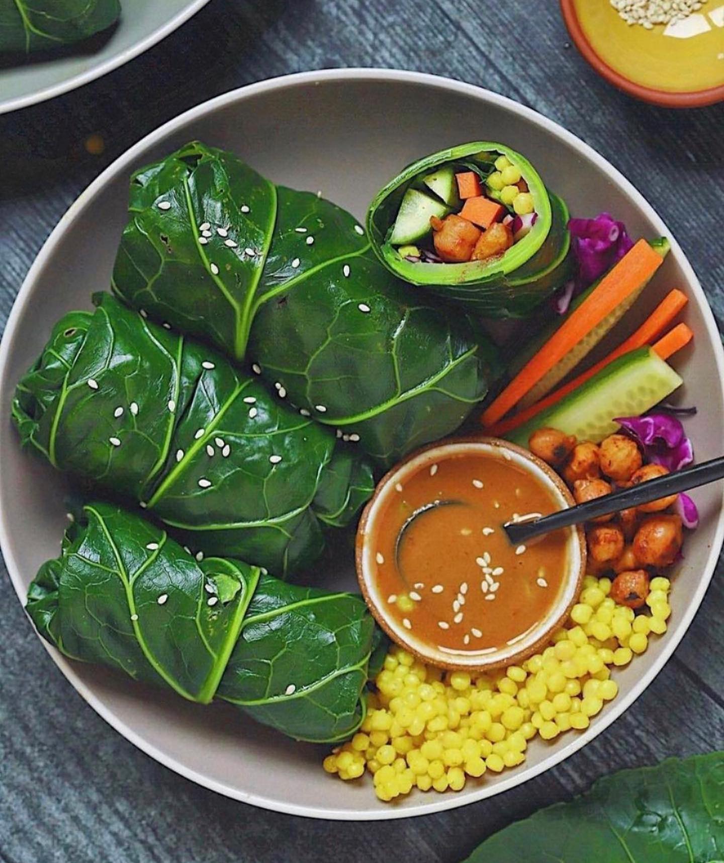 Chickpea and Veggie Collard Wraps