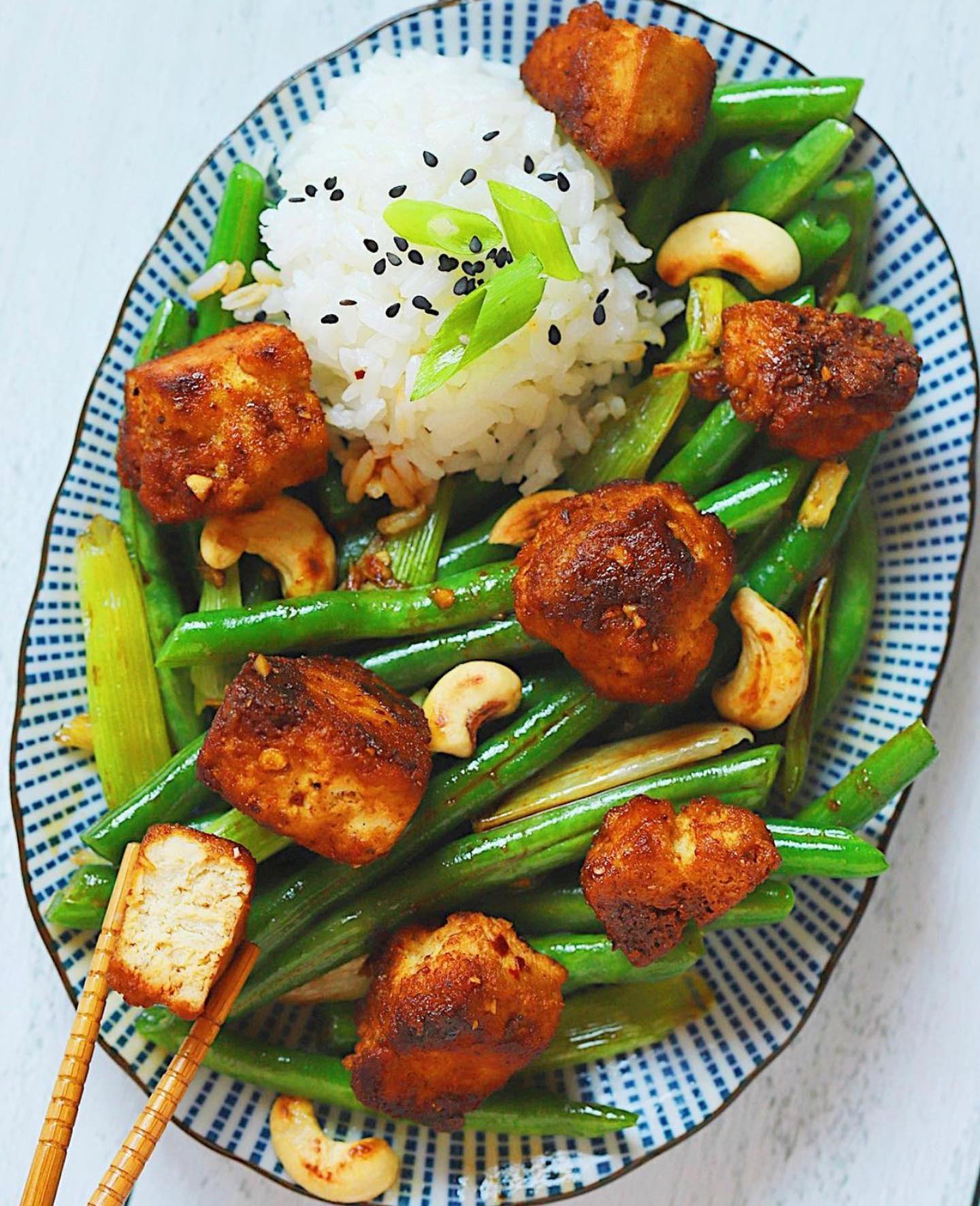 Crispy Tofu and String Beans