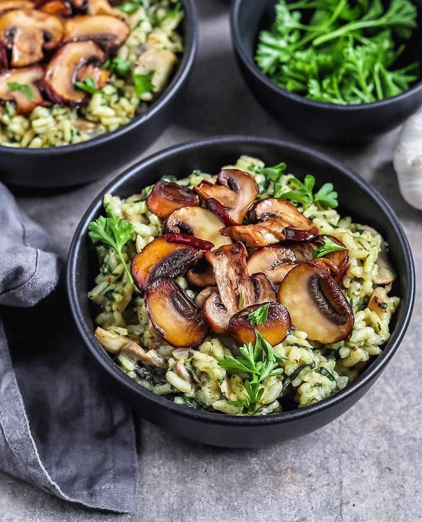 Creamy Mushroom Spinach Risotto
