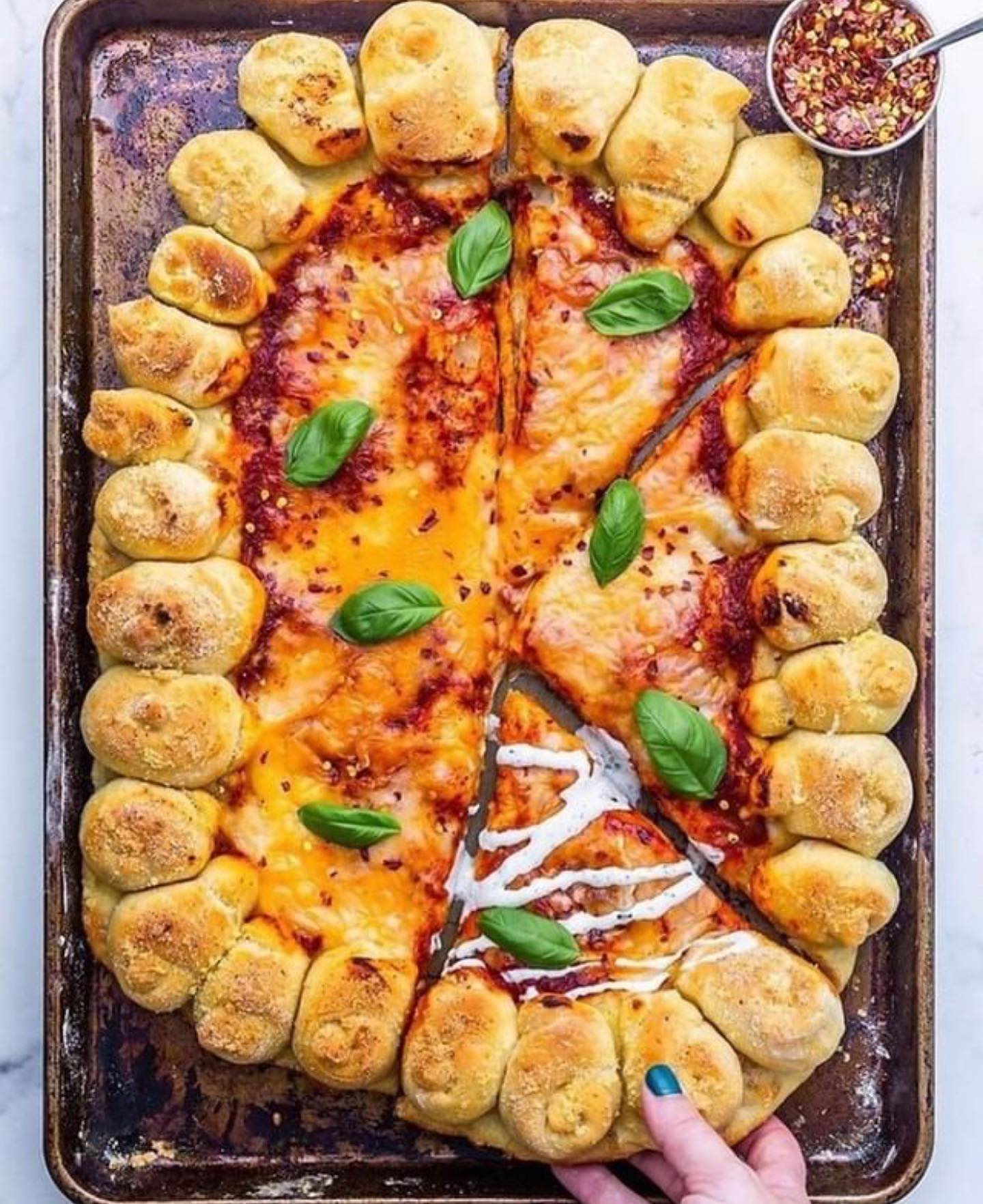 Vegan Garlic Knot Pizza