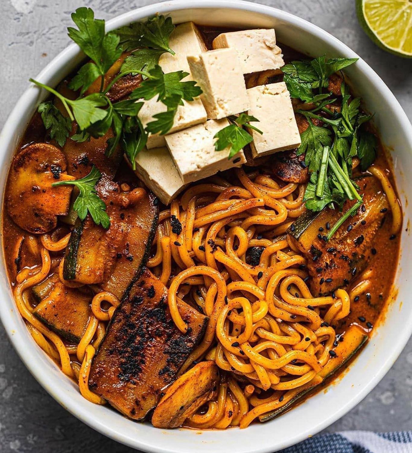 Curry Noodle Soup with Tofu