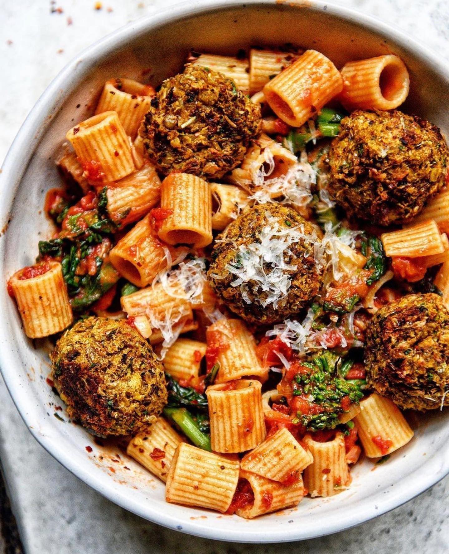 Vegan Lentil Meatballs with Pasta