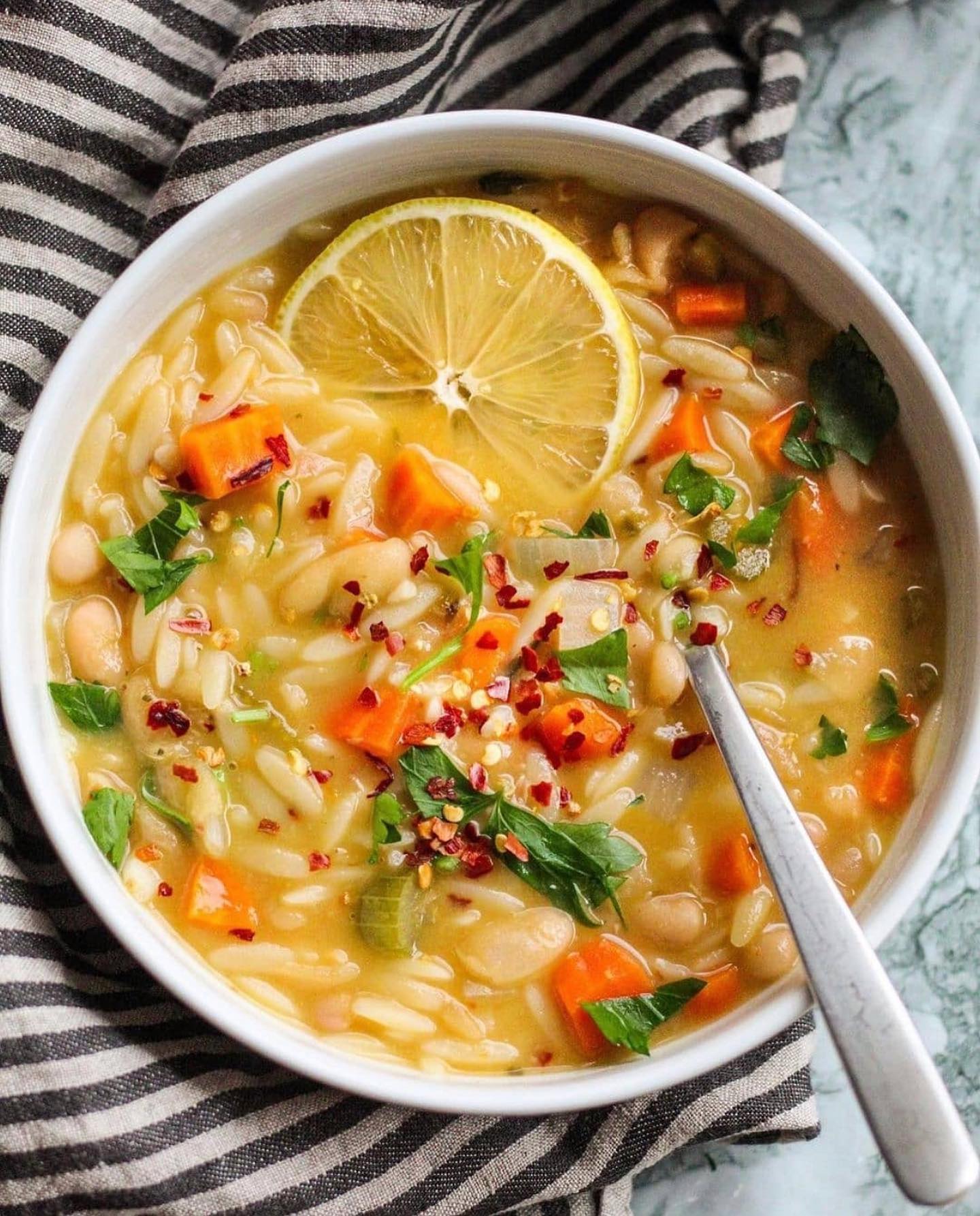 Lemon Cannellini Orzo Soup