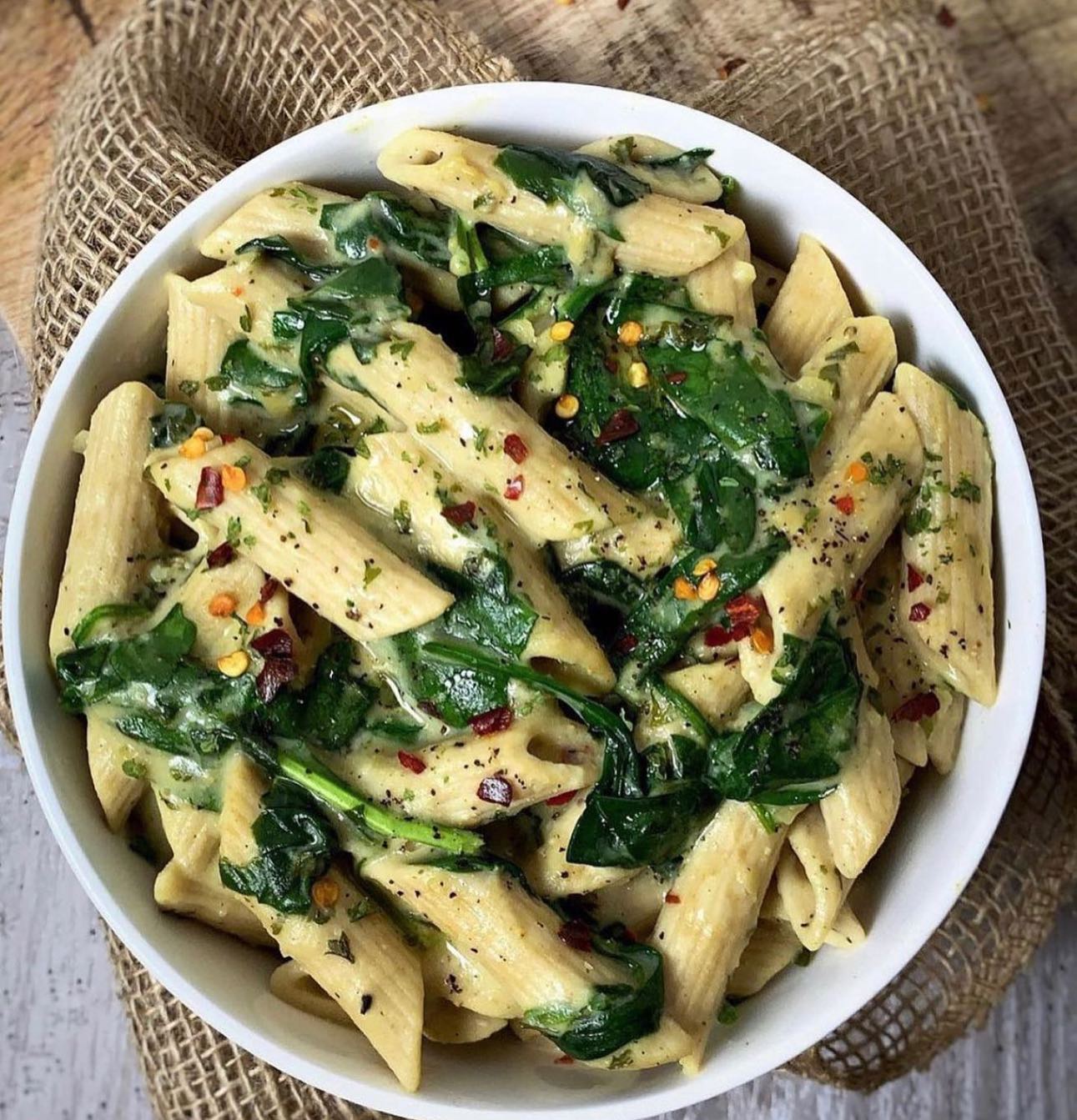 Creamy Spinach Penne Pasta