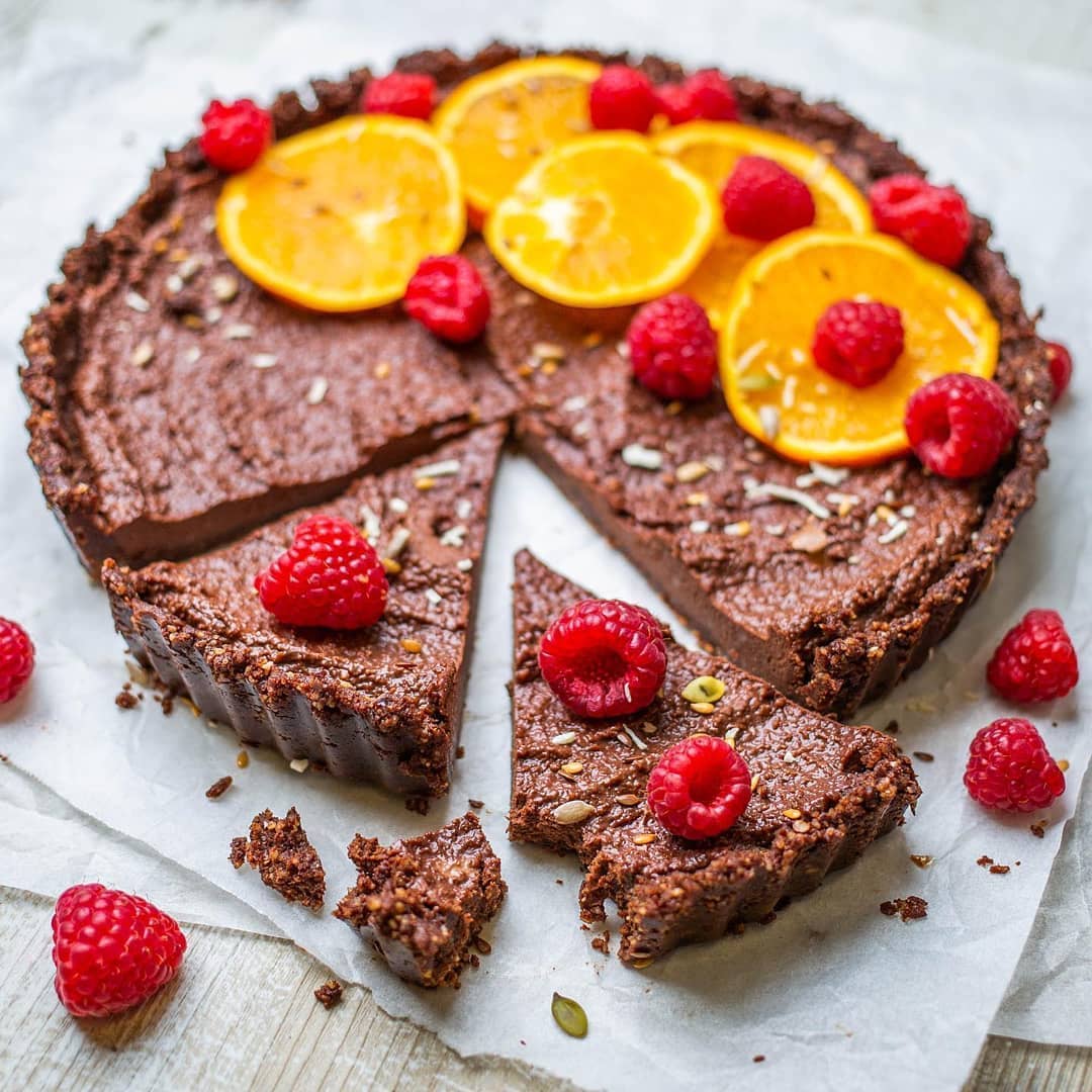 Ultra rich Jaffa chocolate tart