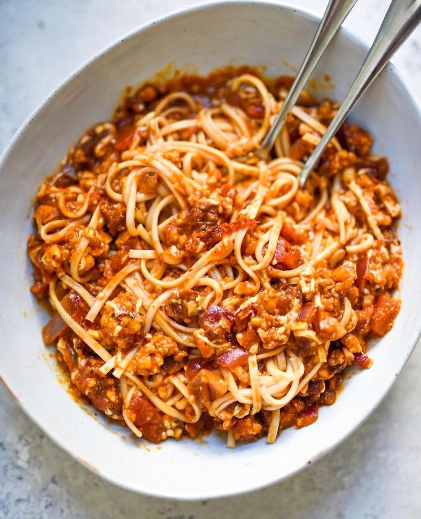 Vegan Tempeh Pecan Bolognese